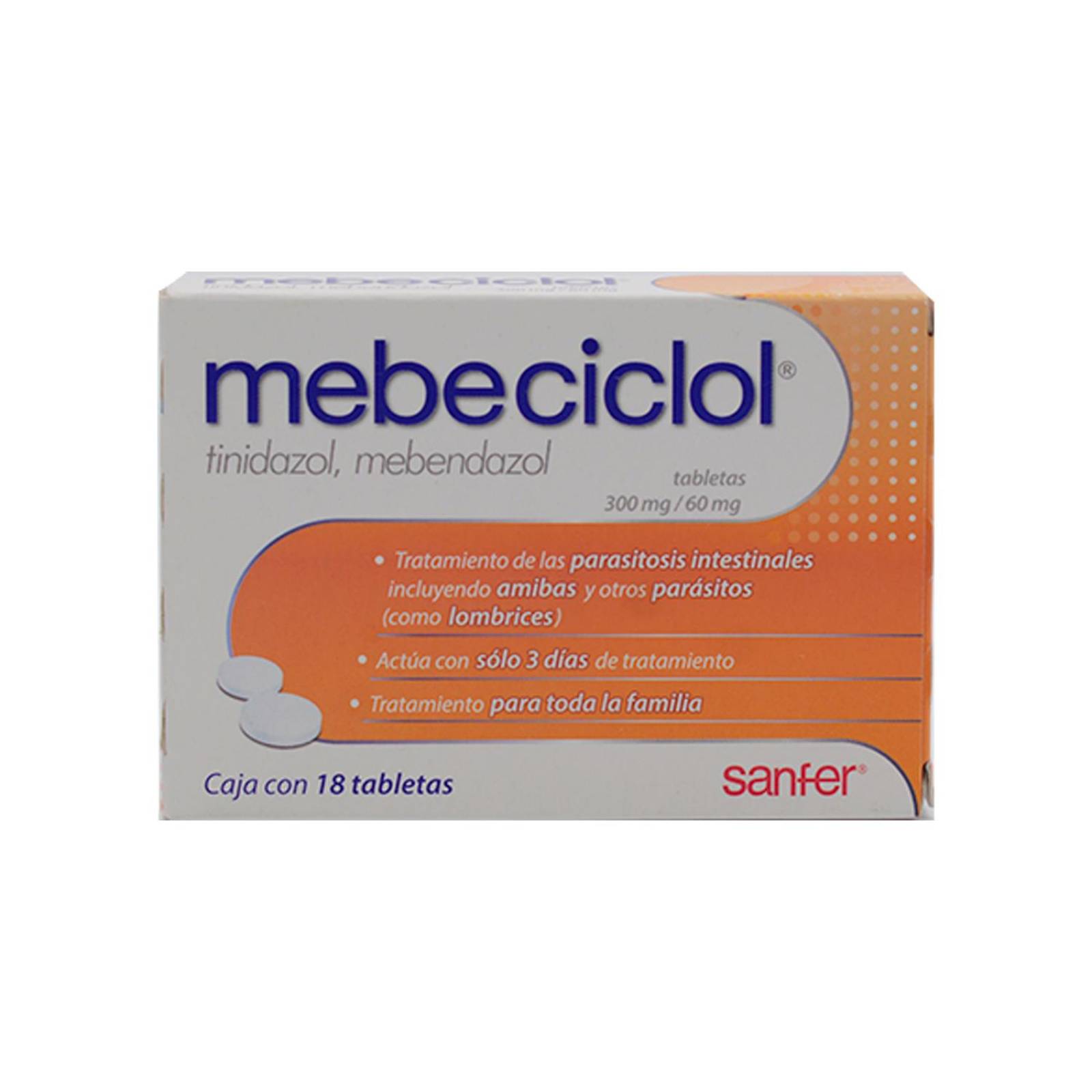 Antiparasitario Mebeciclol 18 Tabletas