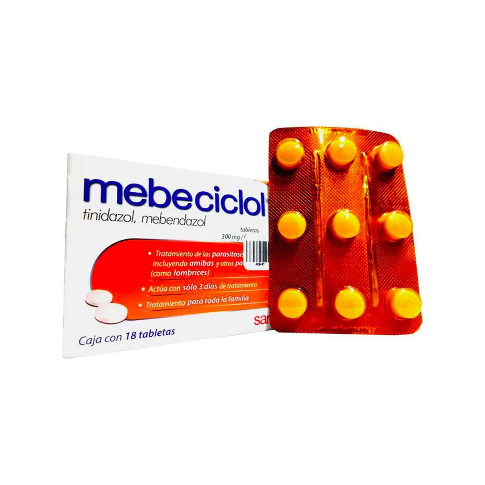 Antiparasitario Mebeciclol 18 Tabletas