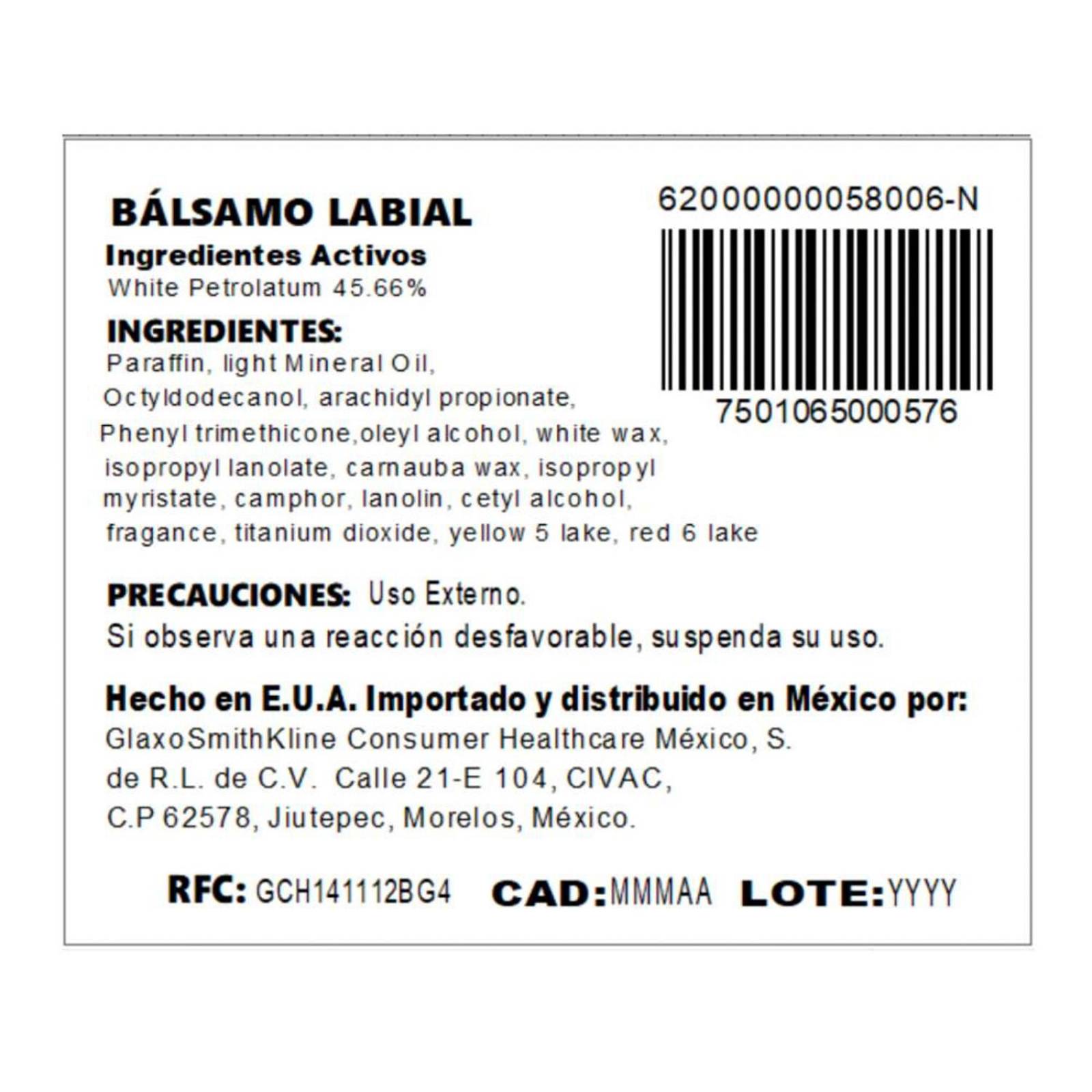 Bálsamo Labial ChapStick Original 1 pieza 