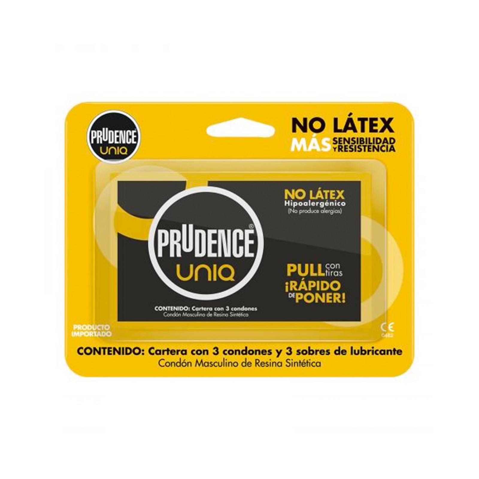 Preservativos Prudence Uniq Sin Látex 3 piezas 
