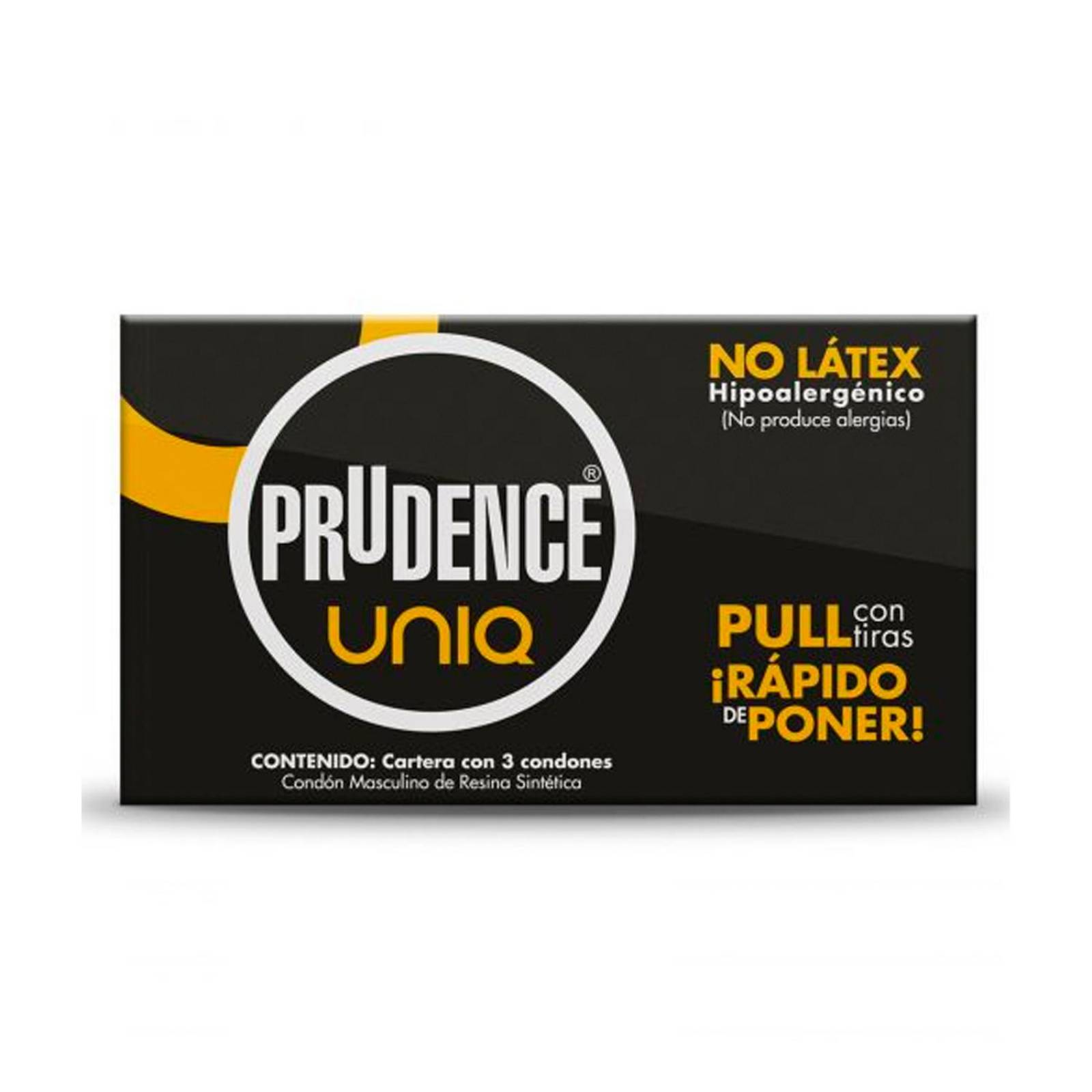 Preservativos Prudence Uniq Sin Látex 3 piezas 