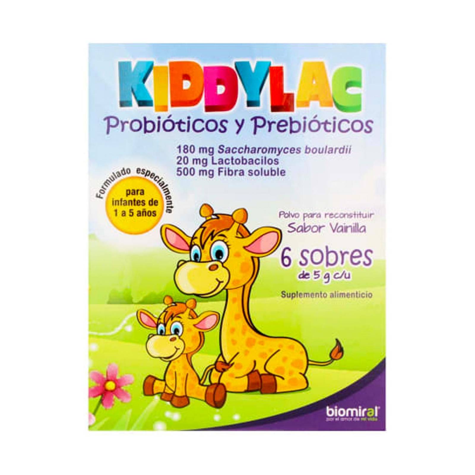 Suplemento Alimenticio Kiddylac Sabor Vainilla 6 sobres