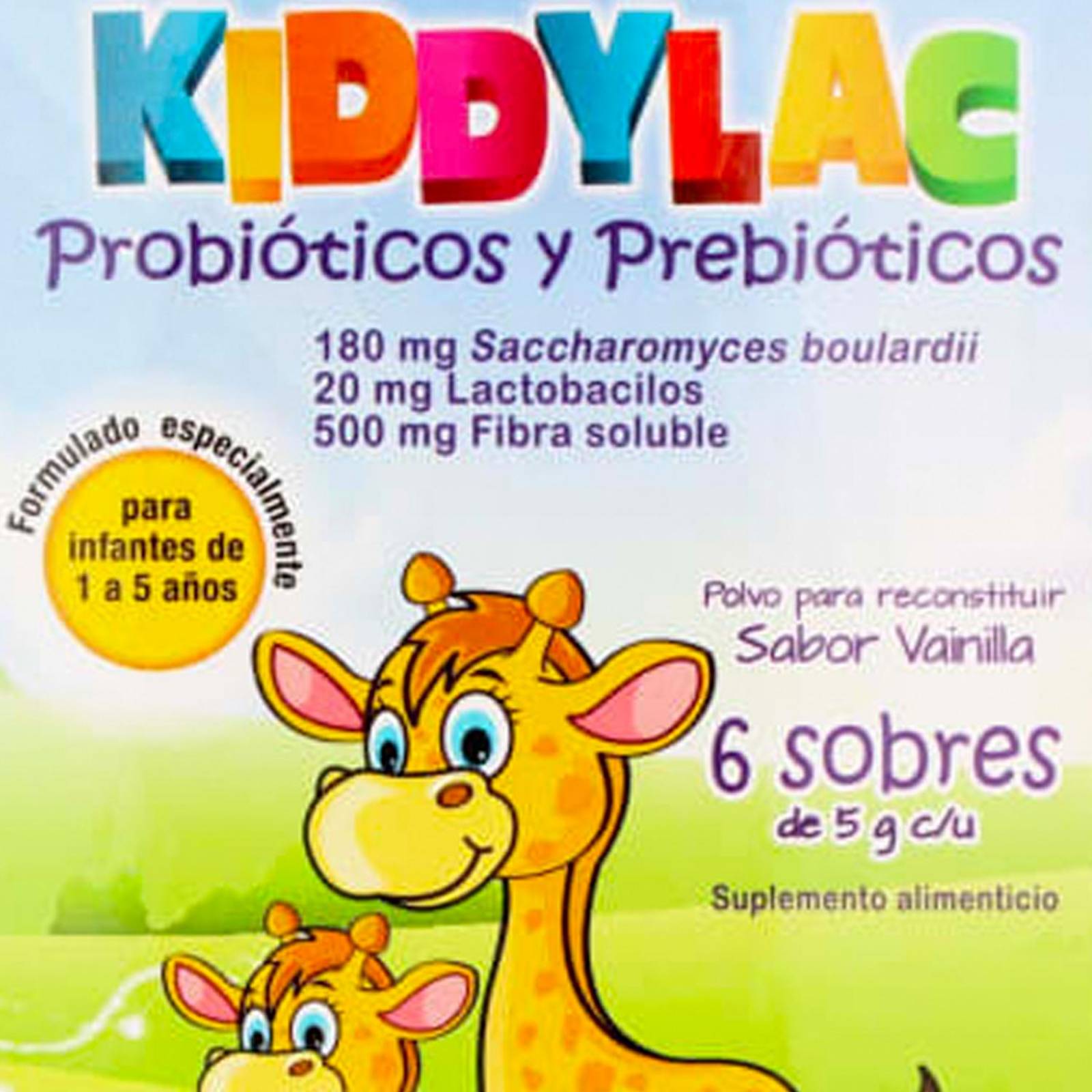 Suplemento Alimenticio Kiddylac Sabor Vainilla 6 sobres