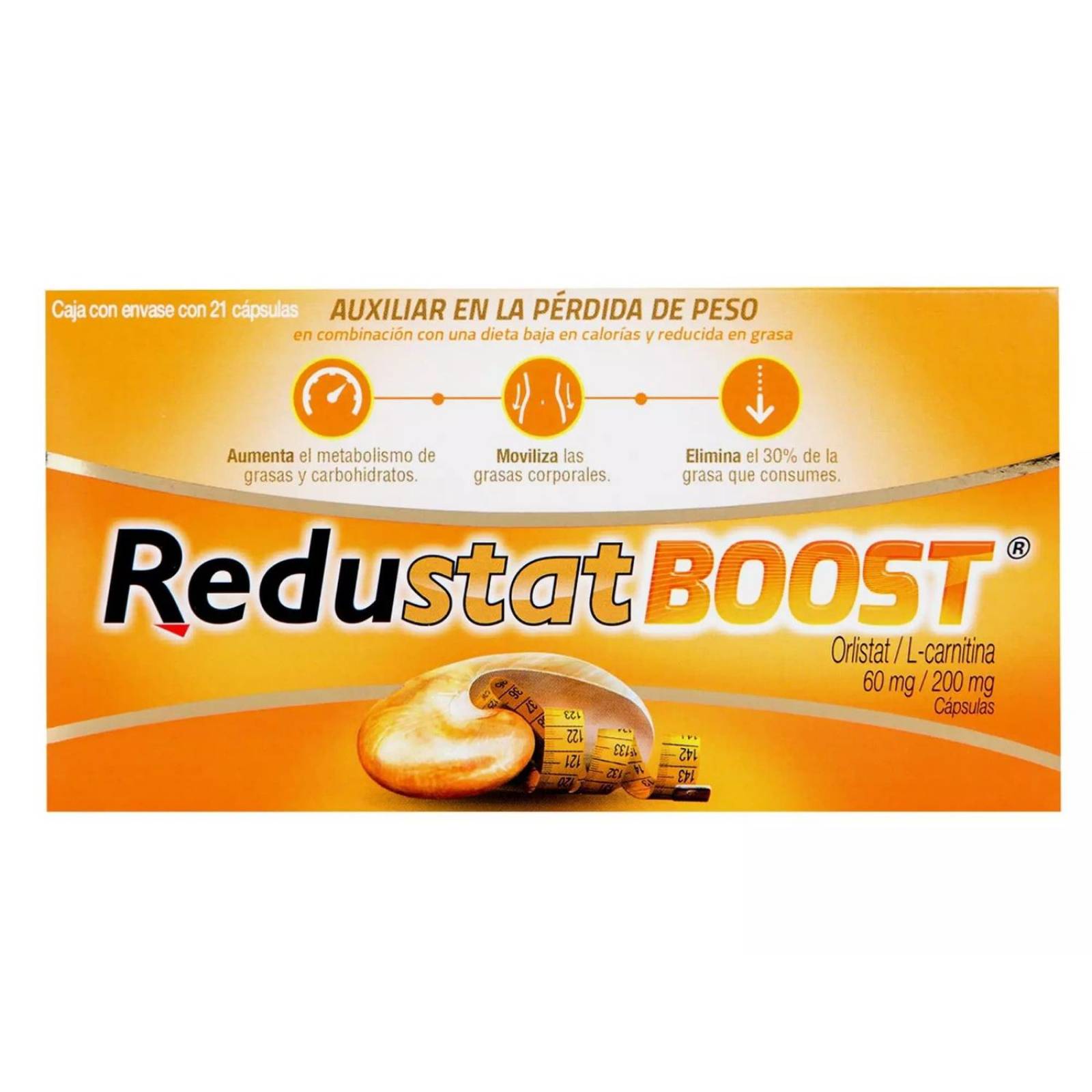 Medicamento Redustat Boost 21 Cápsulas 60 mg / 200 mg