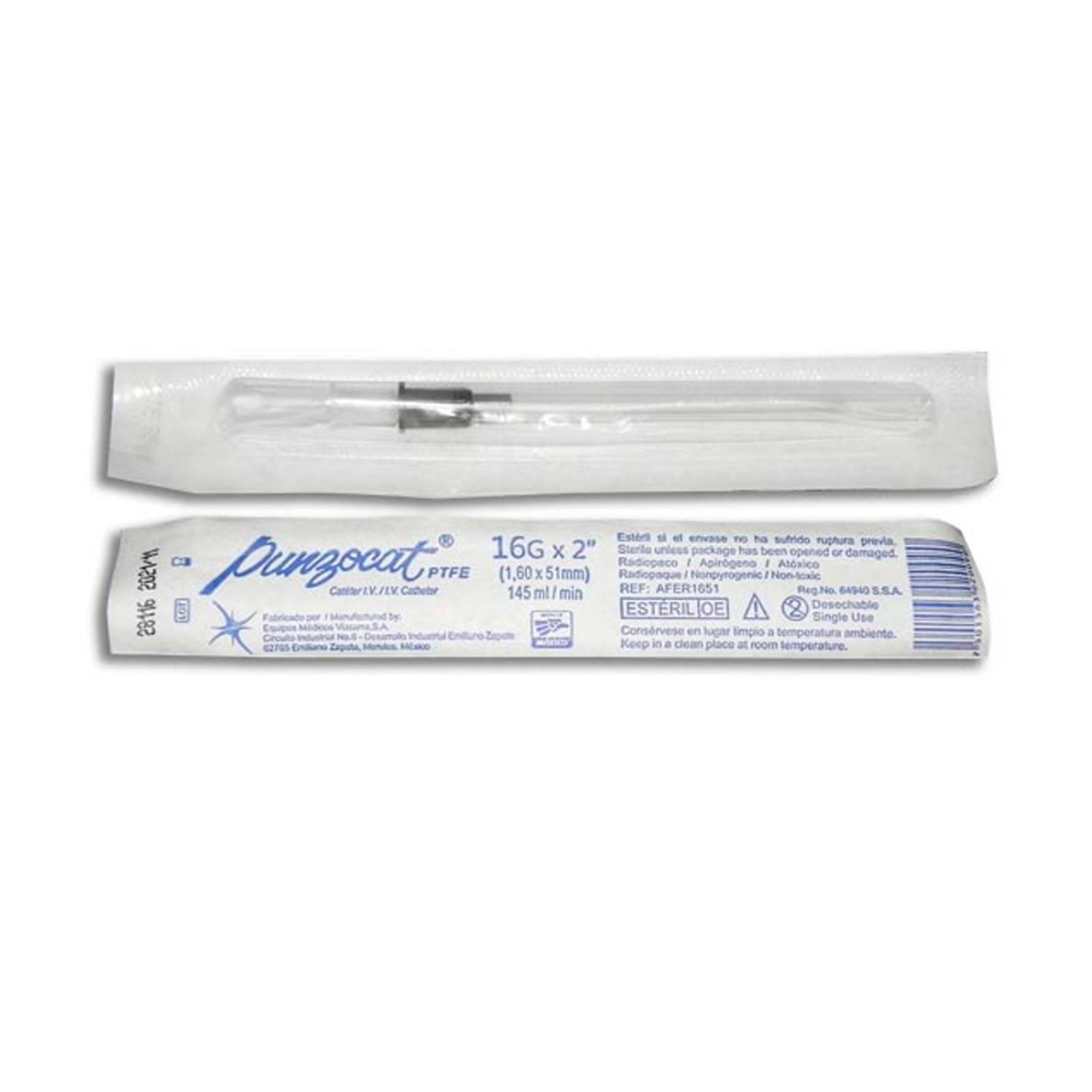 Catéter Estéril Punzocat 16Gx51mm Gris 1 pieza 