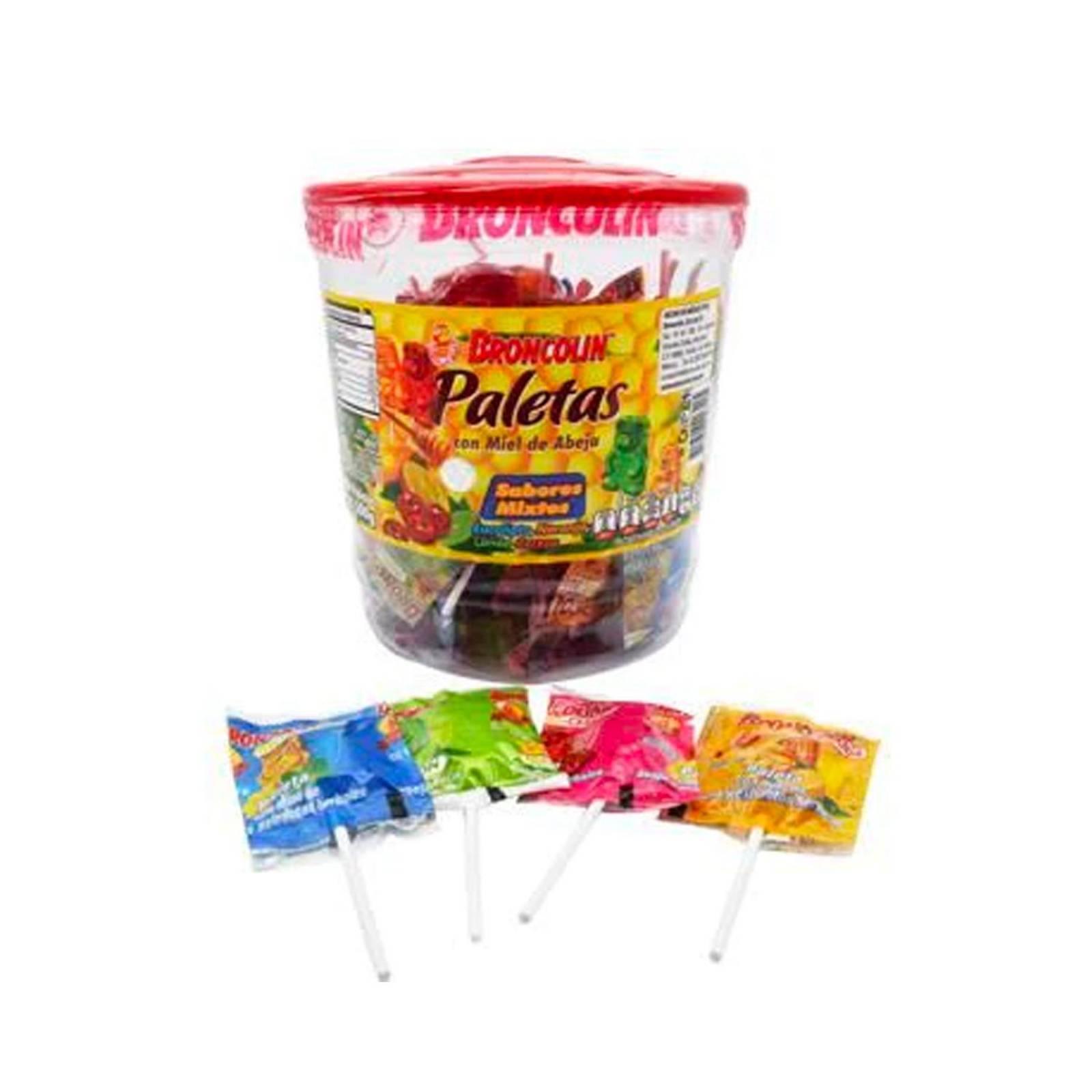 Paletas Broncolin Sabor Mixto Vitrolero 100 piezas 