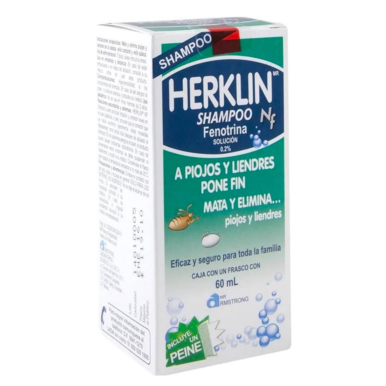 Shampoo Antipiojos Herklin Clásico 60 ml 