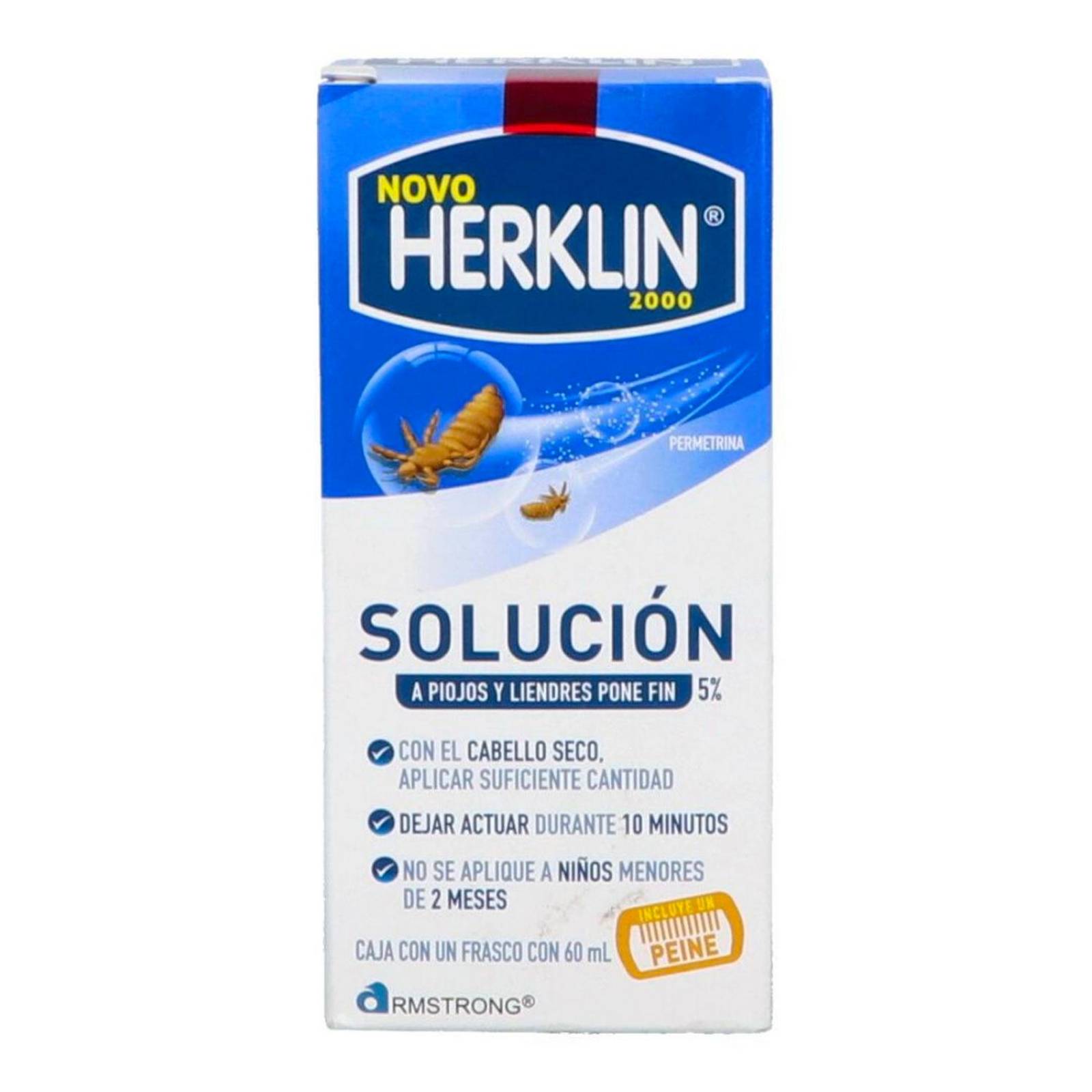 Solución para Piojos y Liendres Herklin Esencial 60 ml 