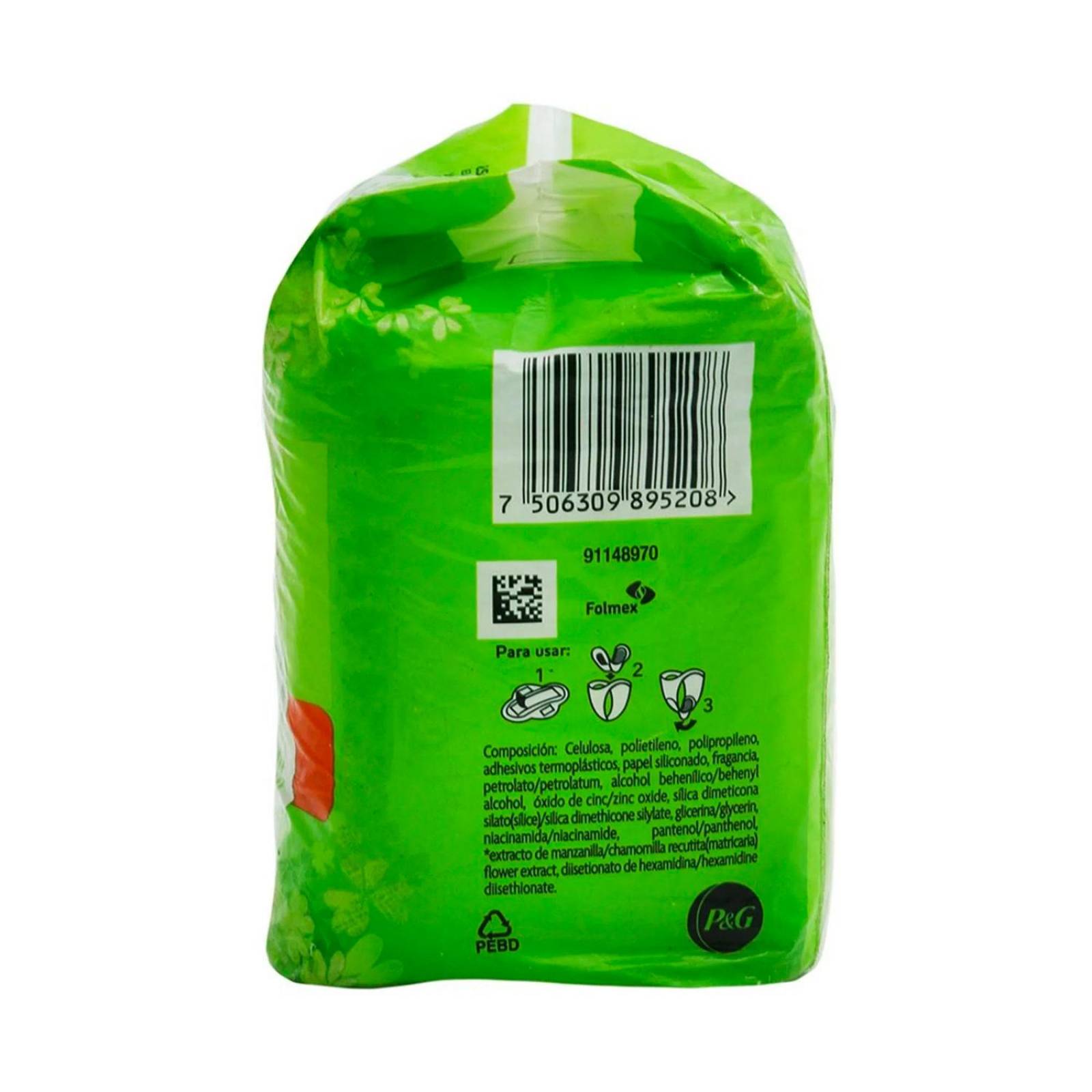 Toallas Sanitarias Naturella Manzanilla con Alas 8 piezas