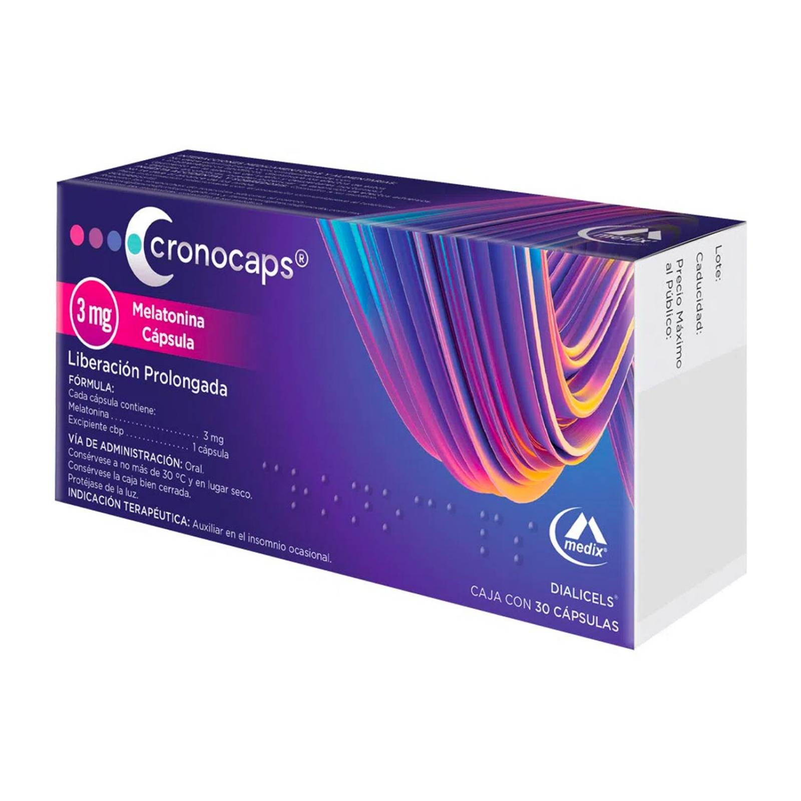 Melatonina Cronocaps 3 mg 20 Cápsulas