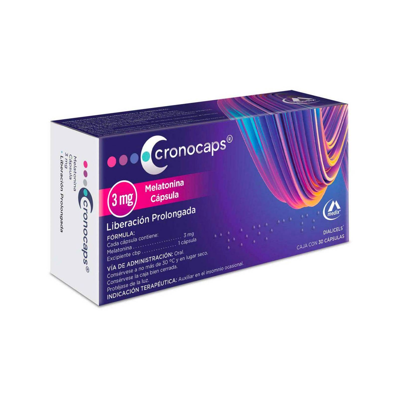 Melatonina Cronocaps 3 mg 20 Cápsulas