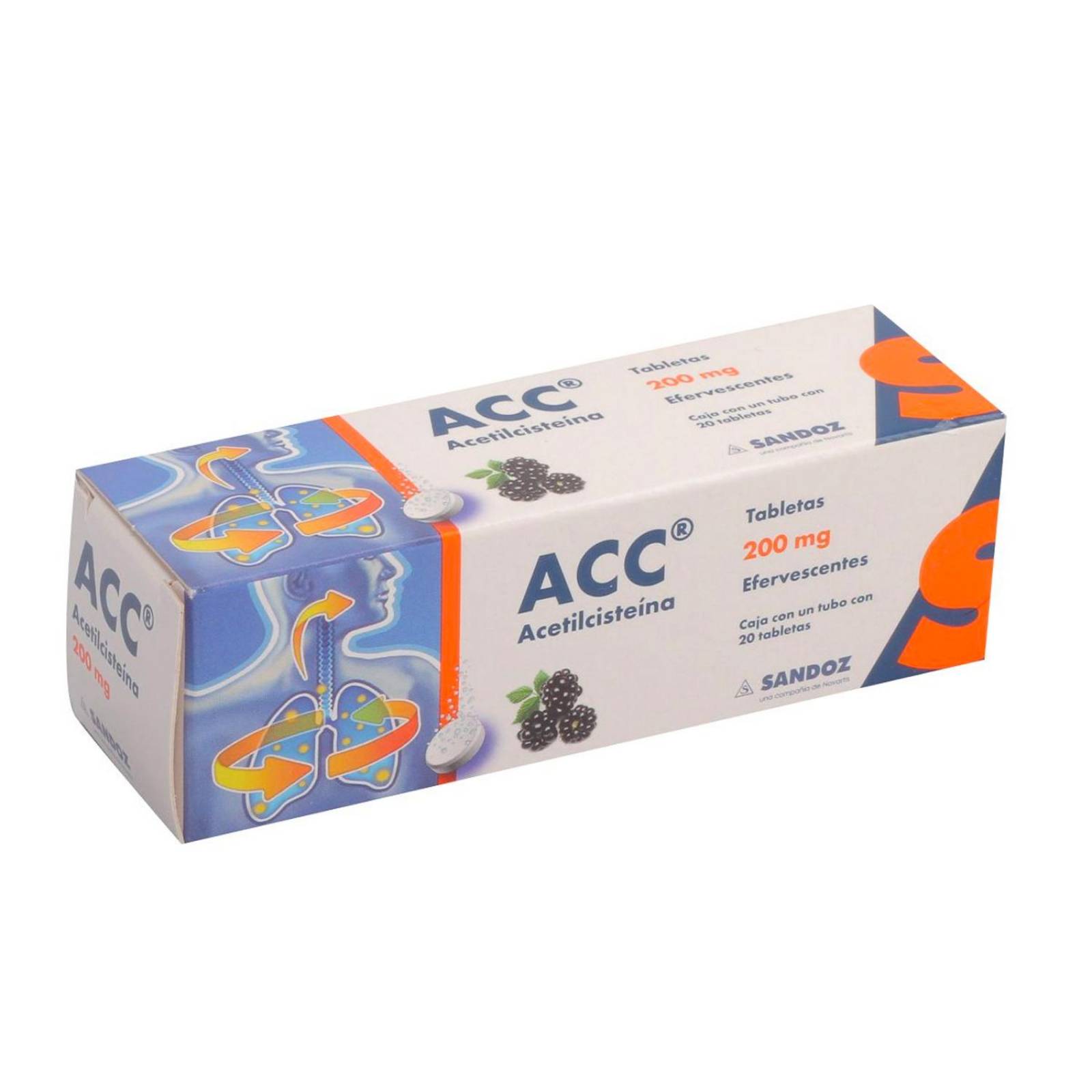 Tabletas ACC Efervescentes 20 piezas de 200 mg 