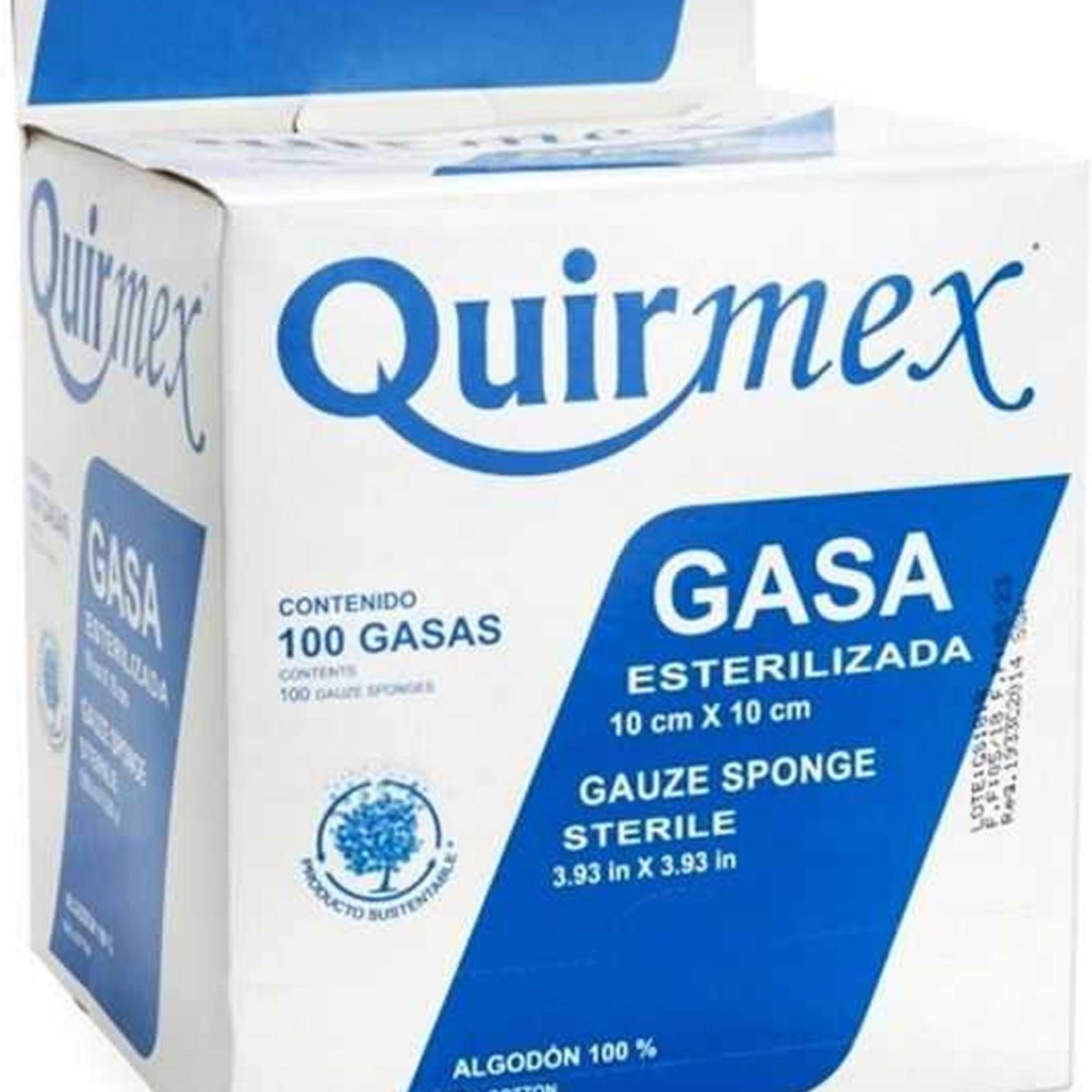 Gasa Quirmex Estéril 100 pzas de 10 x 10 cm 
