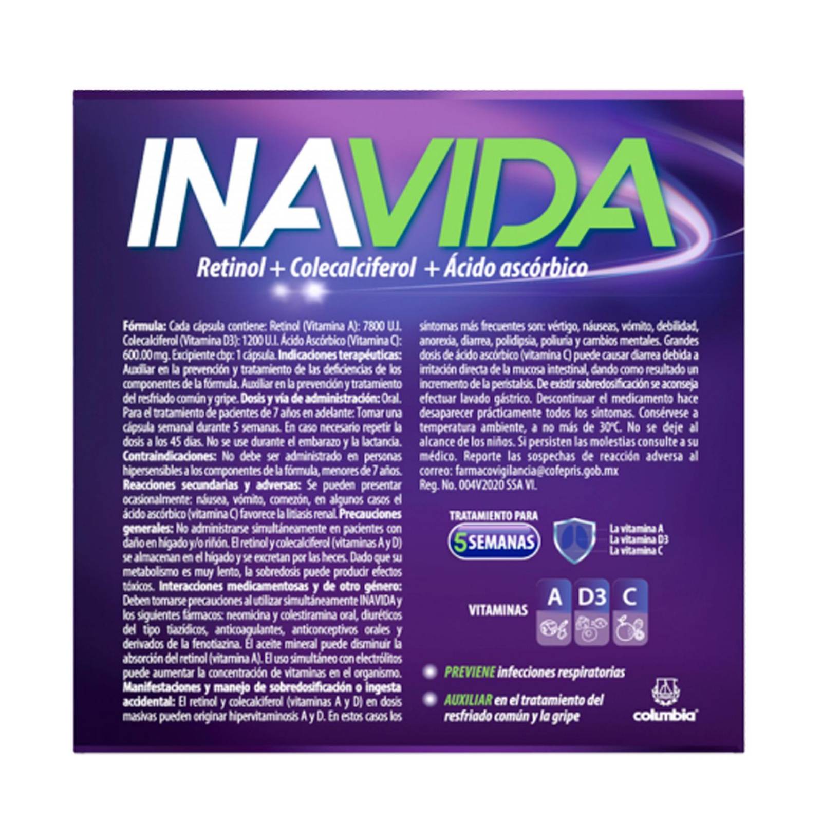 Suplemento Alimenticio Inavida 5 Cápsulas