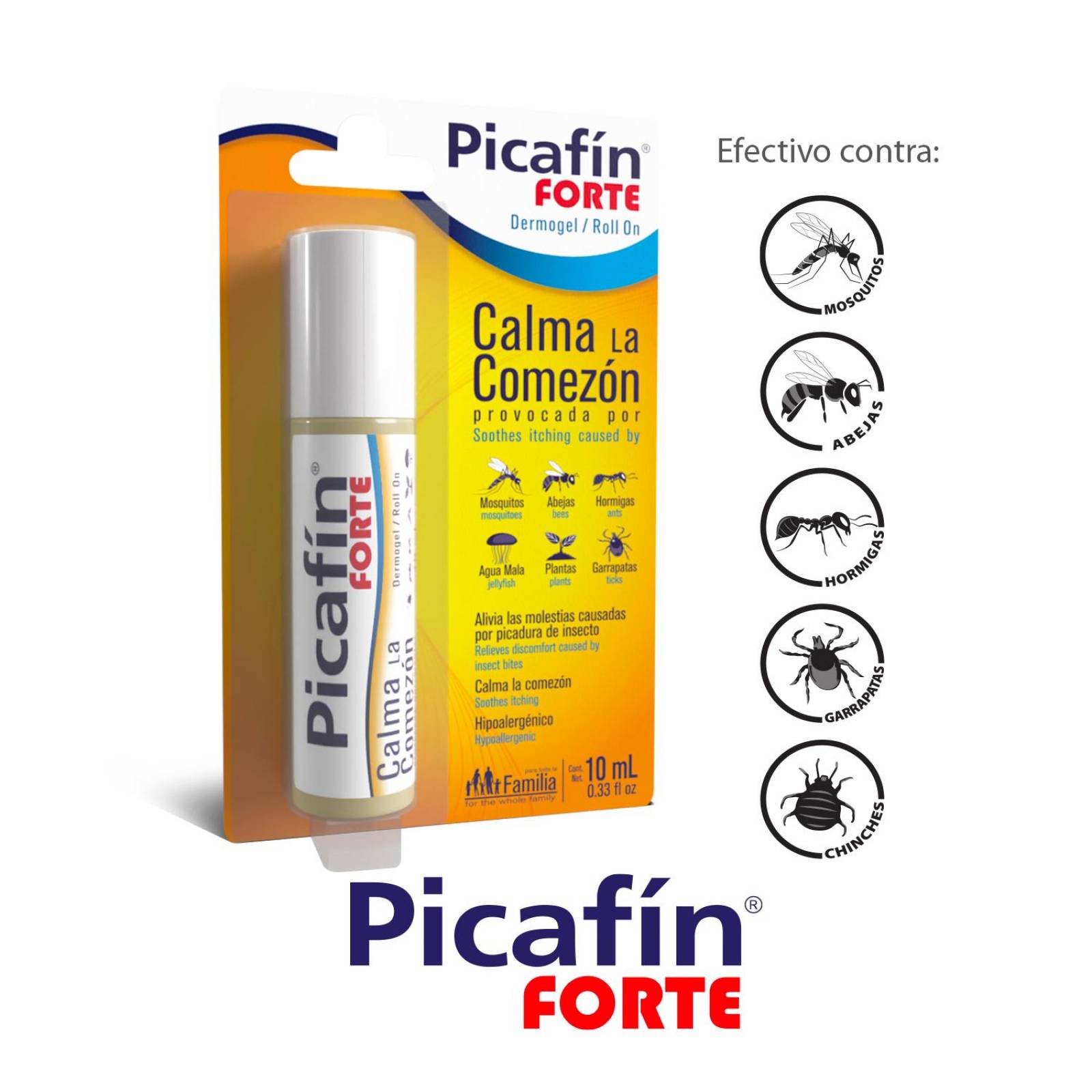 Dermogel Picafín Forte Roll On 10 ml 