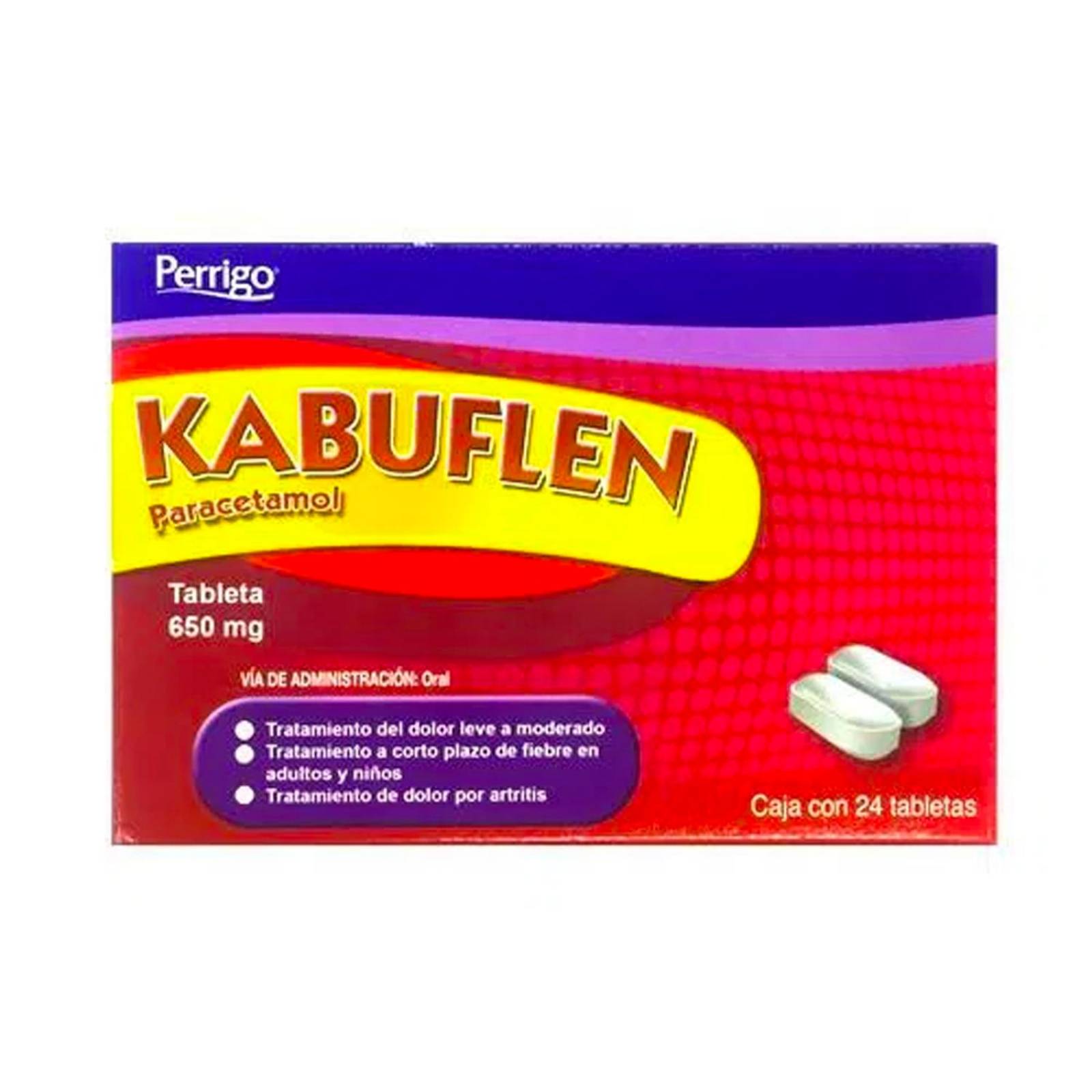 Paracetamol Kabuflen 650 mg 24 tabletas