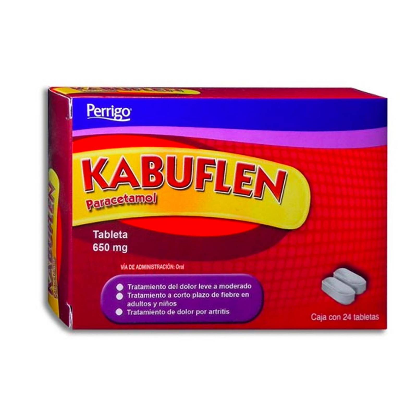 Paracetamol Kabuflen 650 mg 24 tabletas