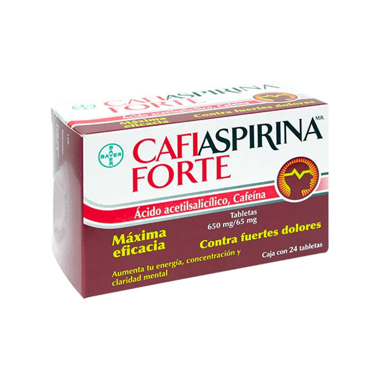 Ácido Acetilsalicílico Cafiaspirina Forte 24 Tabletas 