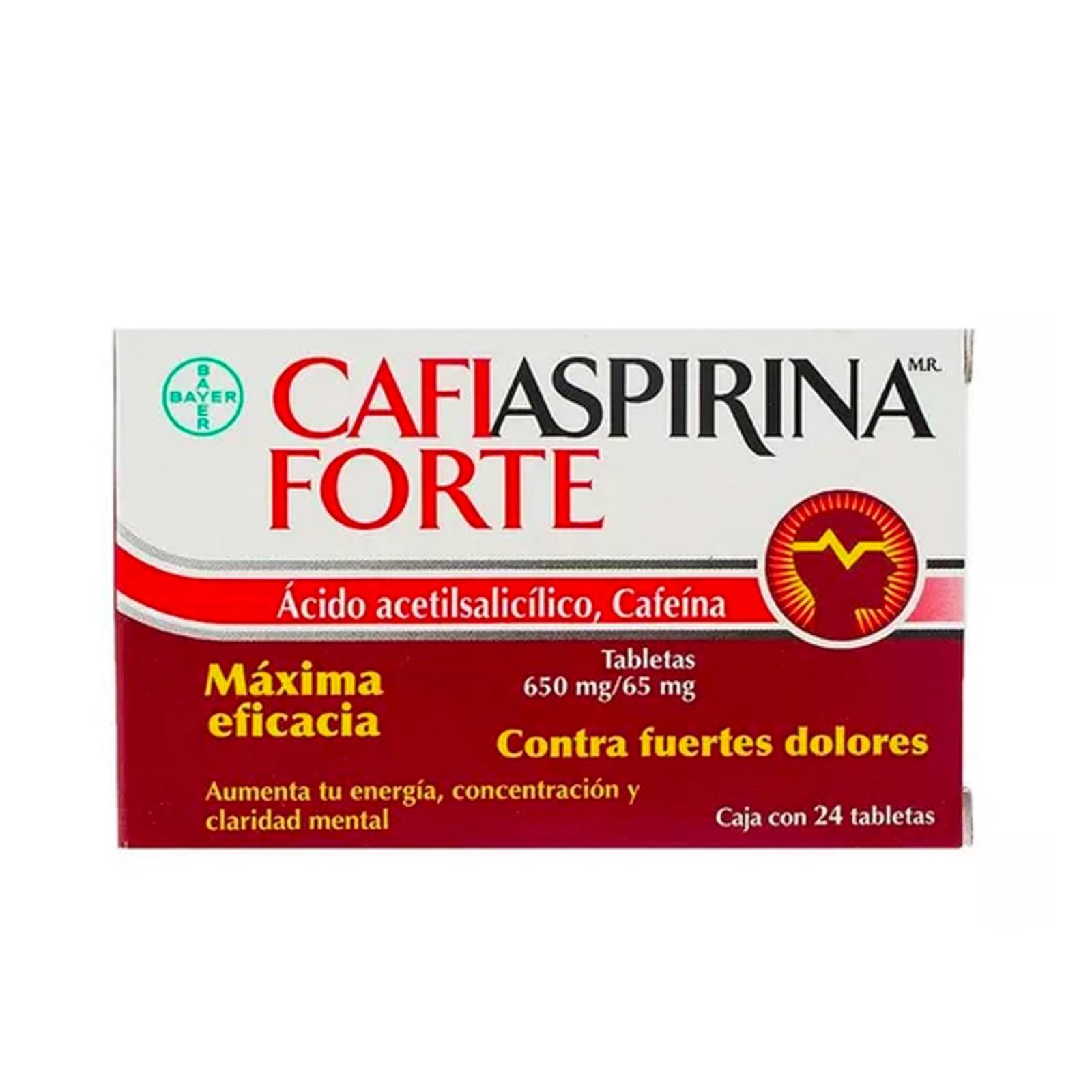 Ácido Acetilsalicílico Cafiaspirina Forte 24 Tabletas 