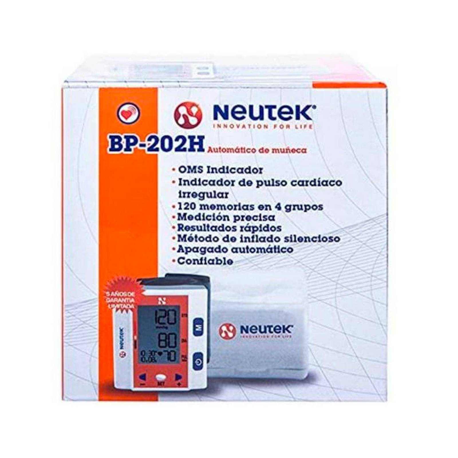 Baumanómetro Digital Neutek Muñeca BP-202H 