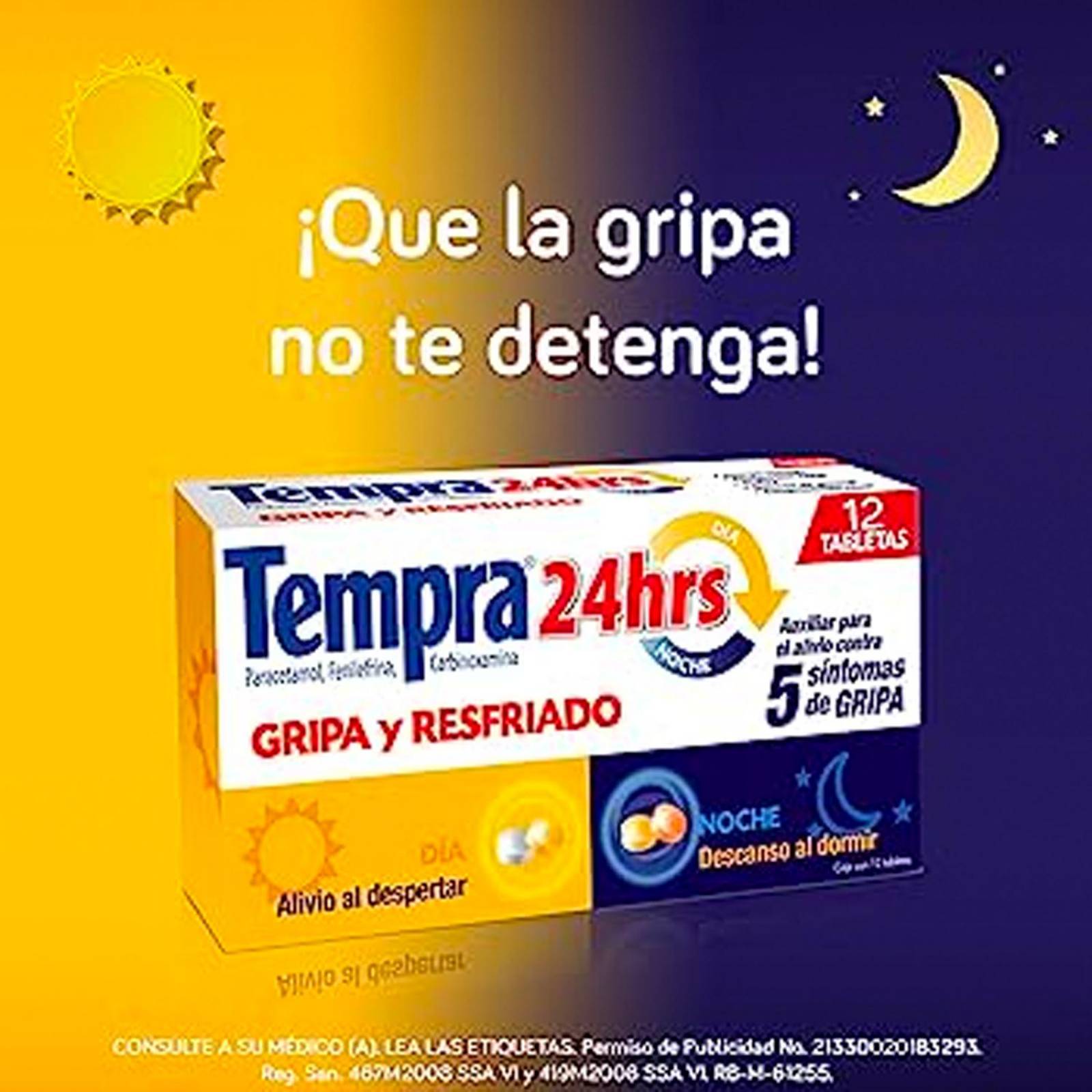Tabletas Tempra 24 horas 24 piezas 