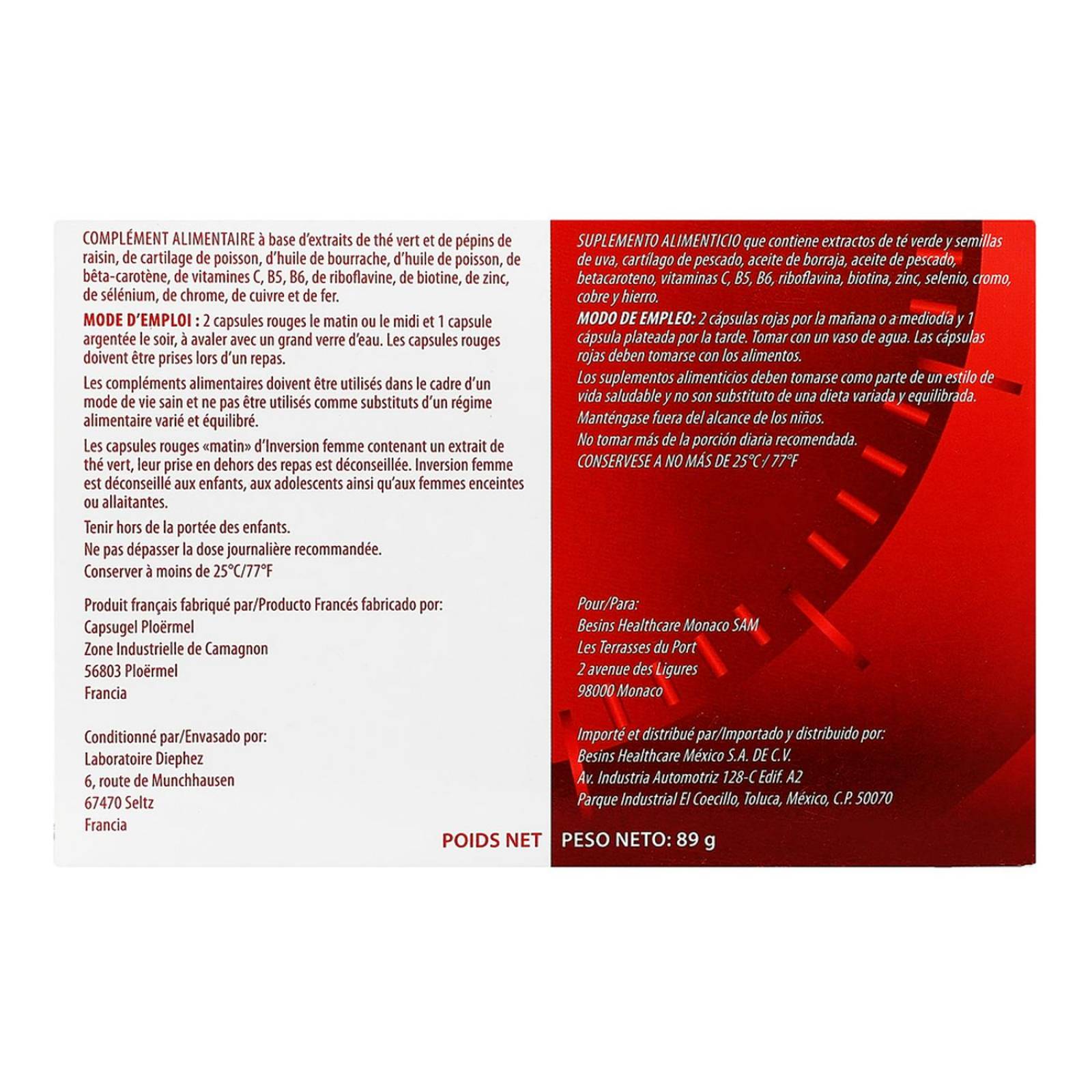 Suplemento Alimenticio Inversion Femme 90 Cápsulas