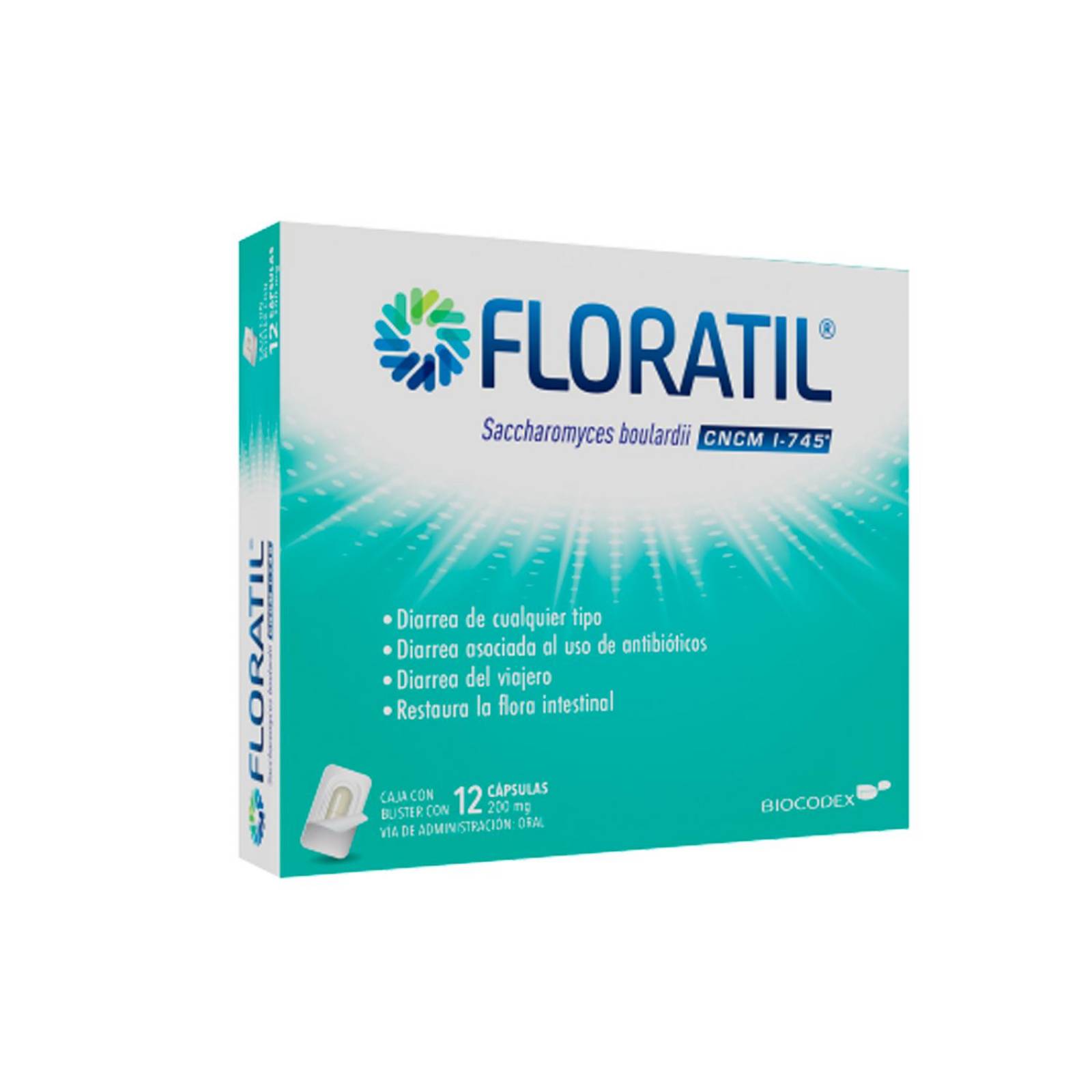 Probióticos Floratil 200 mg 12 Cápsulas 