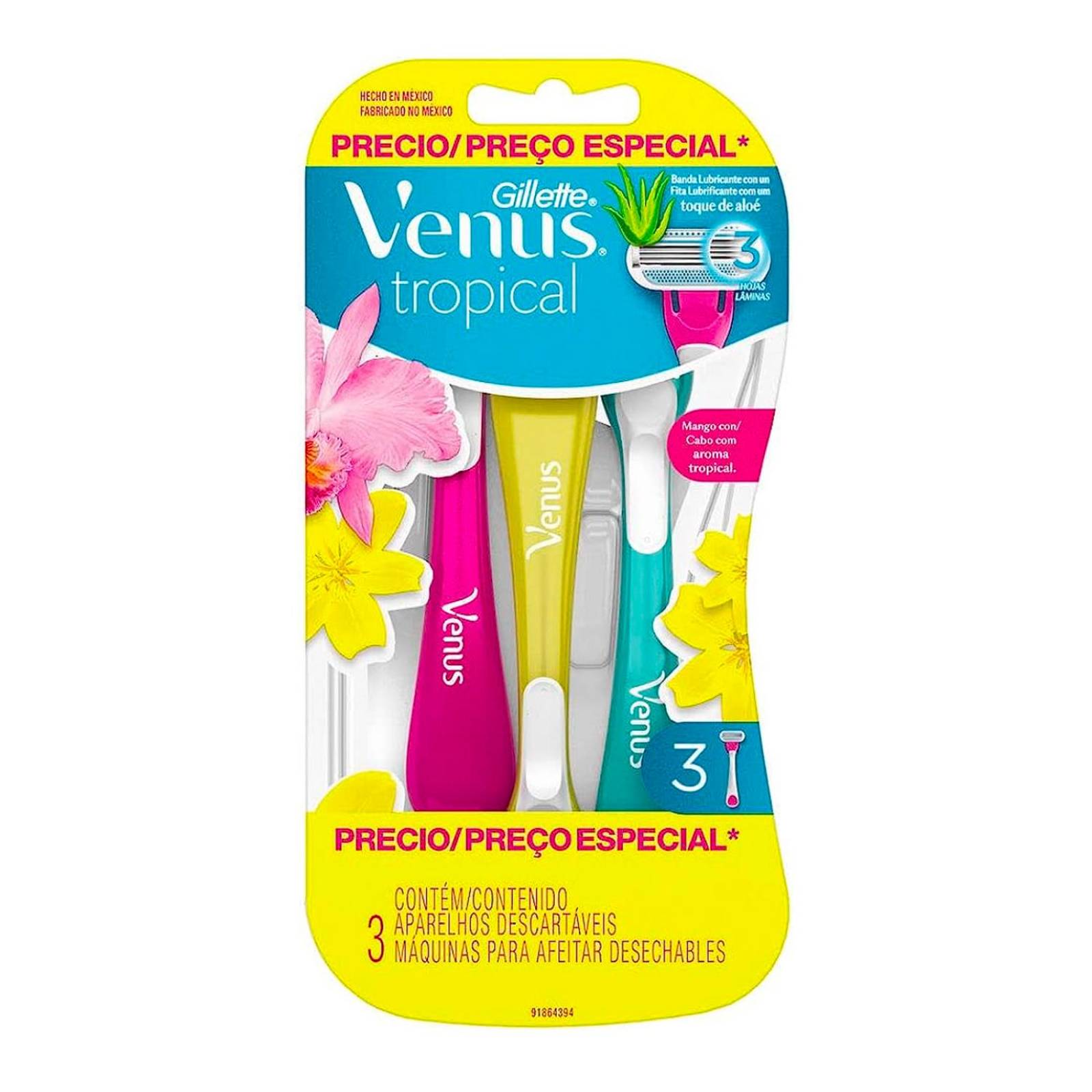 Rastrillo Desechable Gillette Venus Tropical 3 piezas 