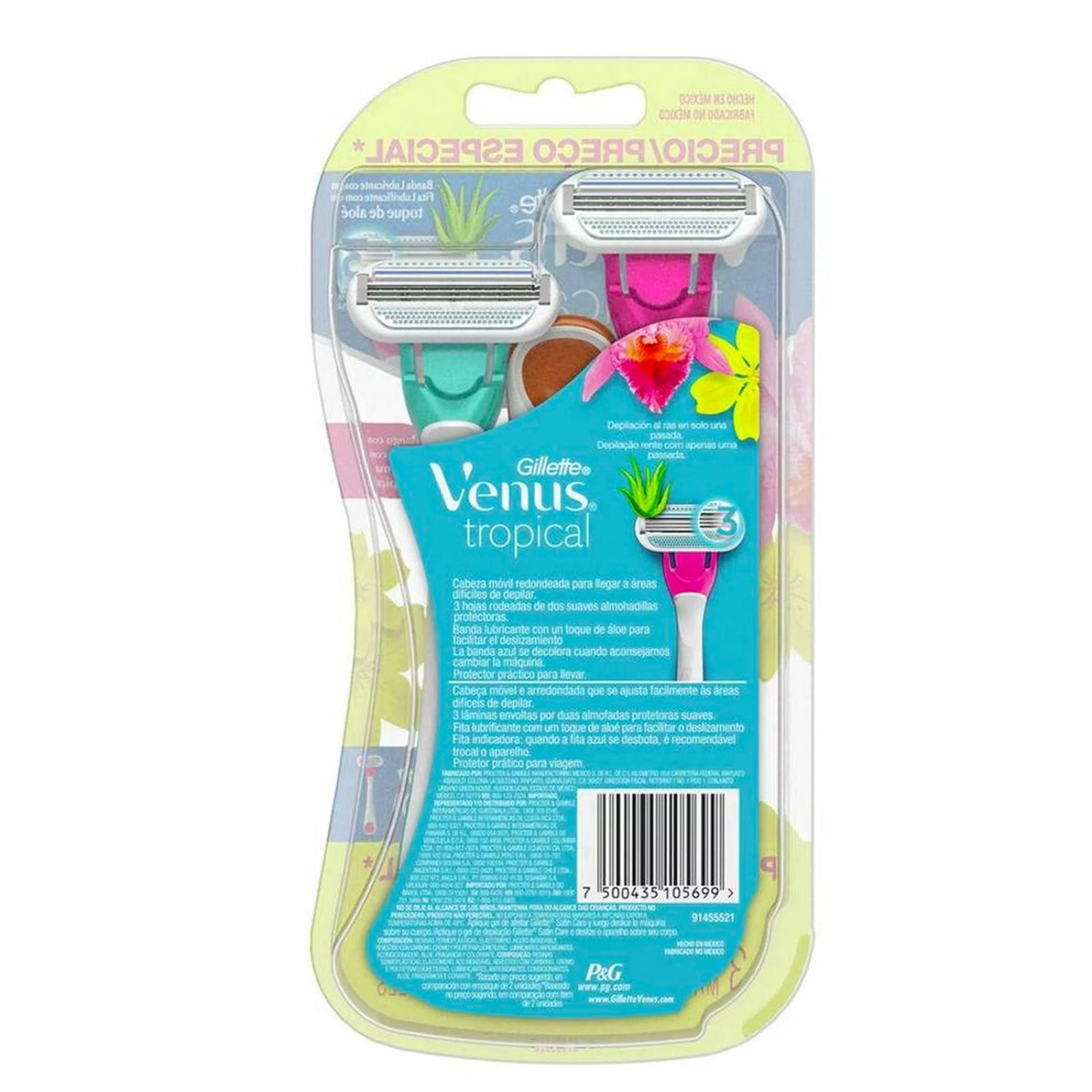 Rastrillo Desechable Gillette Venus Tropical 3 piezas 