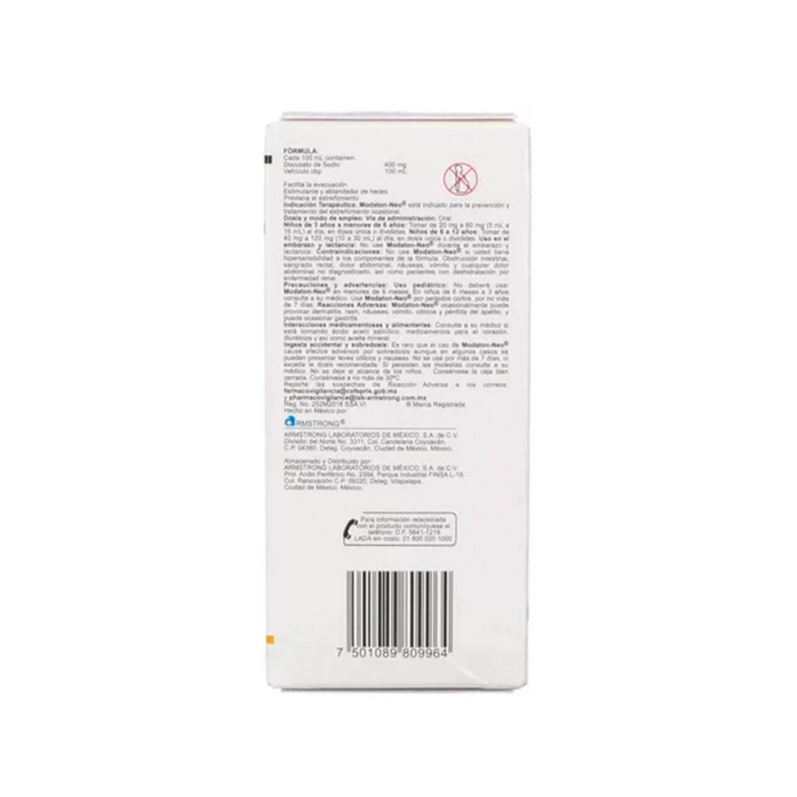 Solución Oral Modaton-Neo Docusato Sódico 400 mg 120 ml 