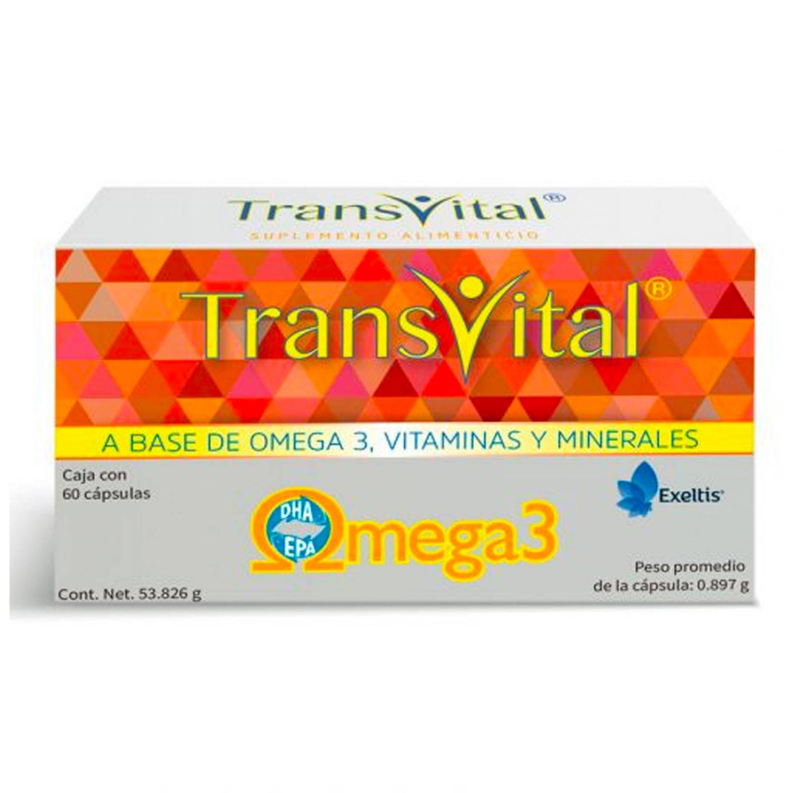 Suplemento Alimenticio Transvital Omega 3 60 Cápsulas