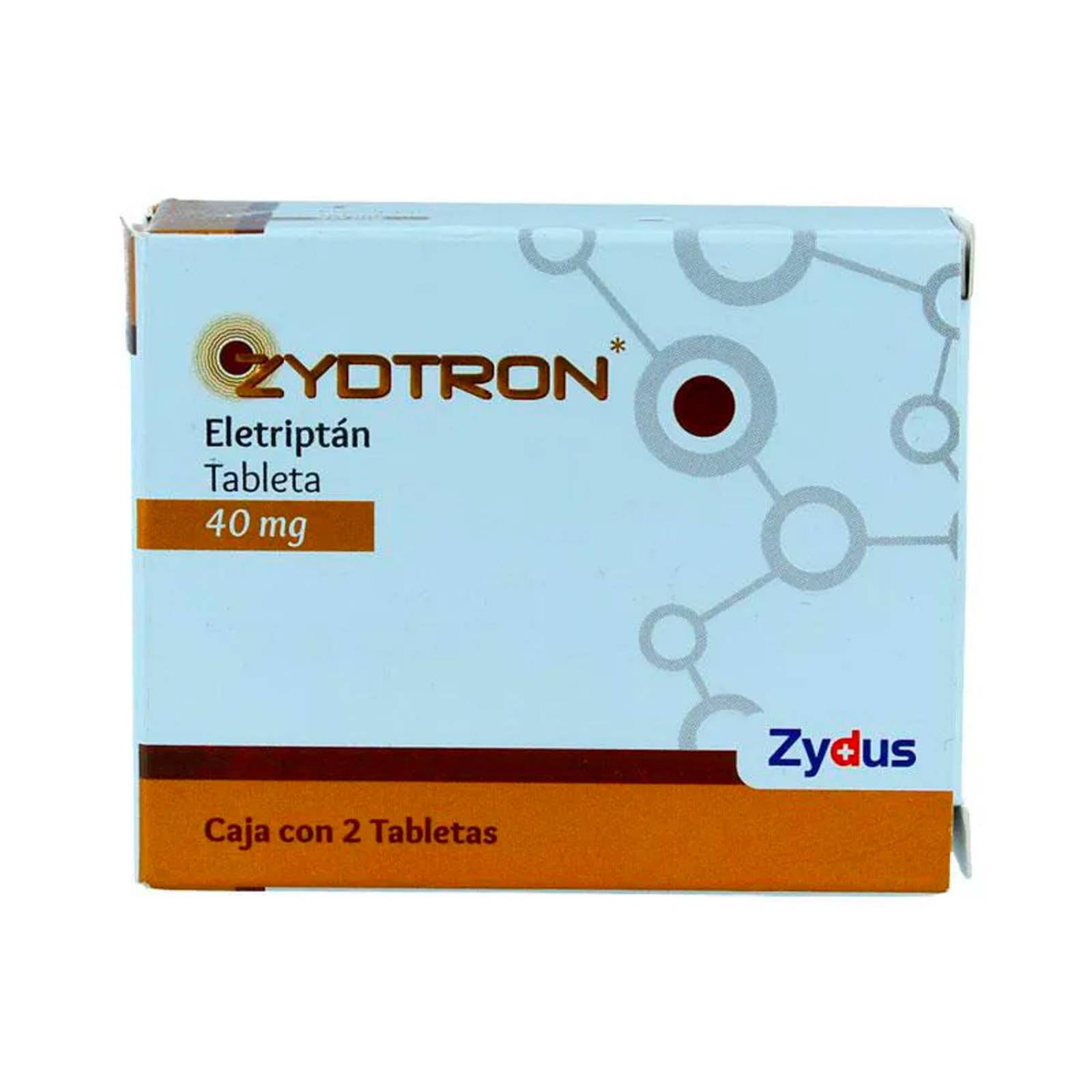 Eletriptán Zydtron 40 mg 2 tabletas 