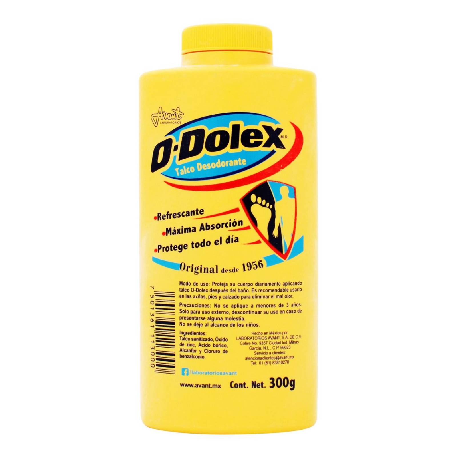 Talco Desodorante Odolex Amarillo 300 gr 