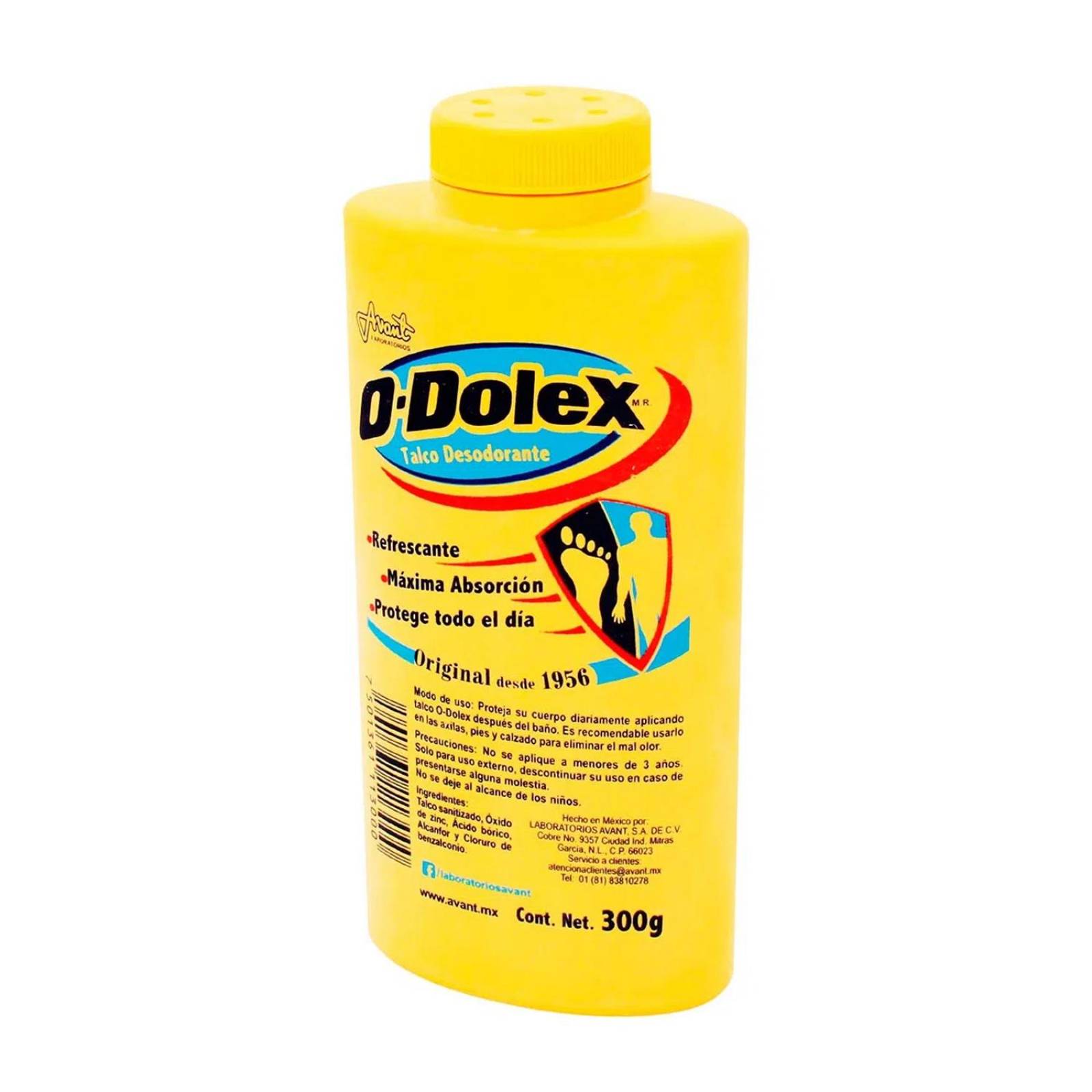 Talco Desodorante Odolex Amarillo 300 gr 