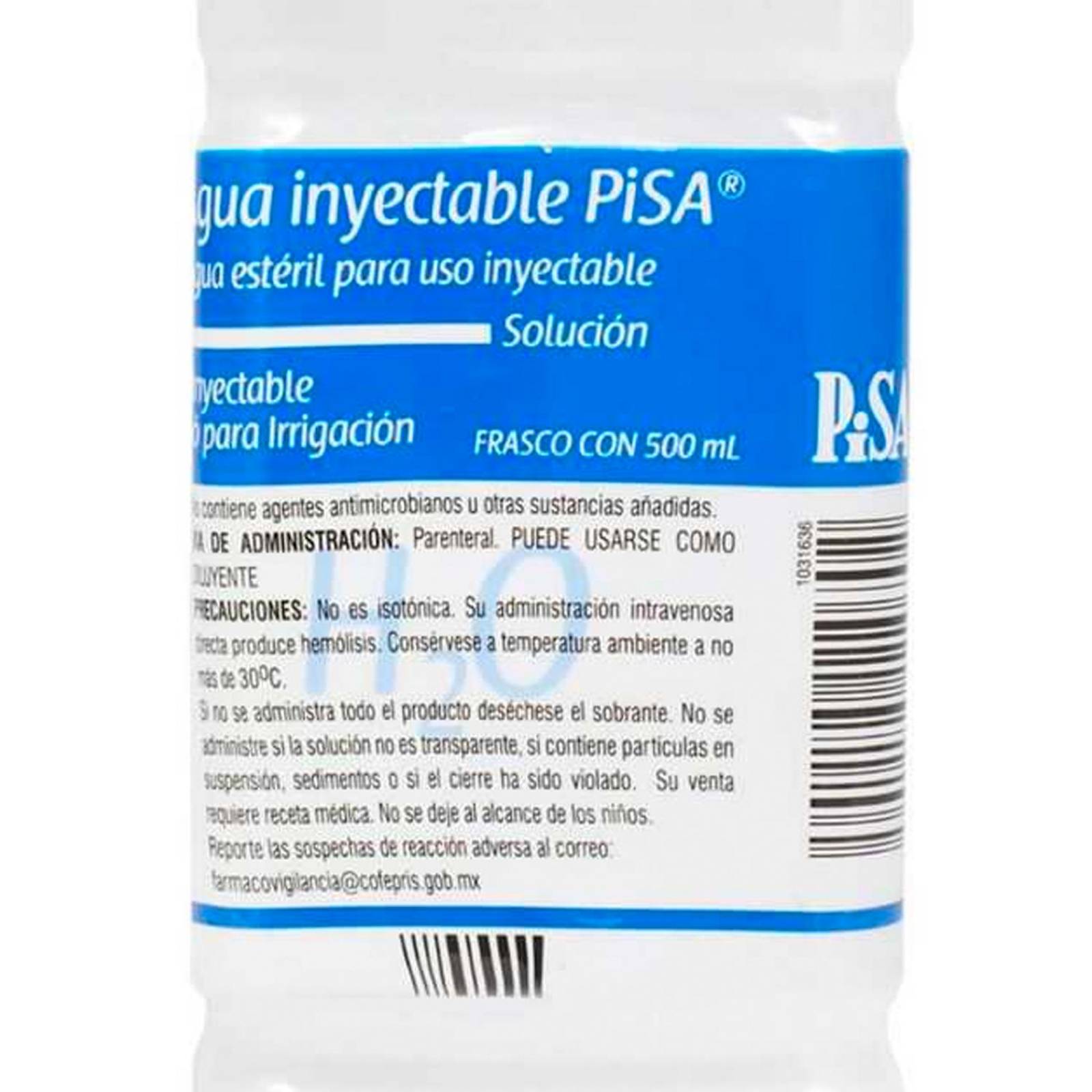 Agua Estéril Inyectable Pisa para Irrigación 500 ml 