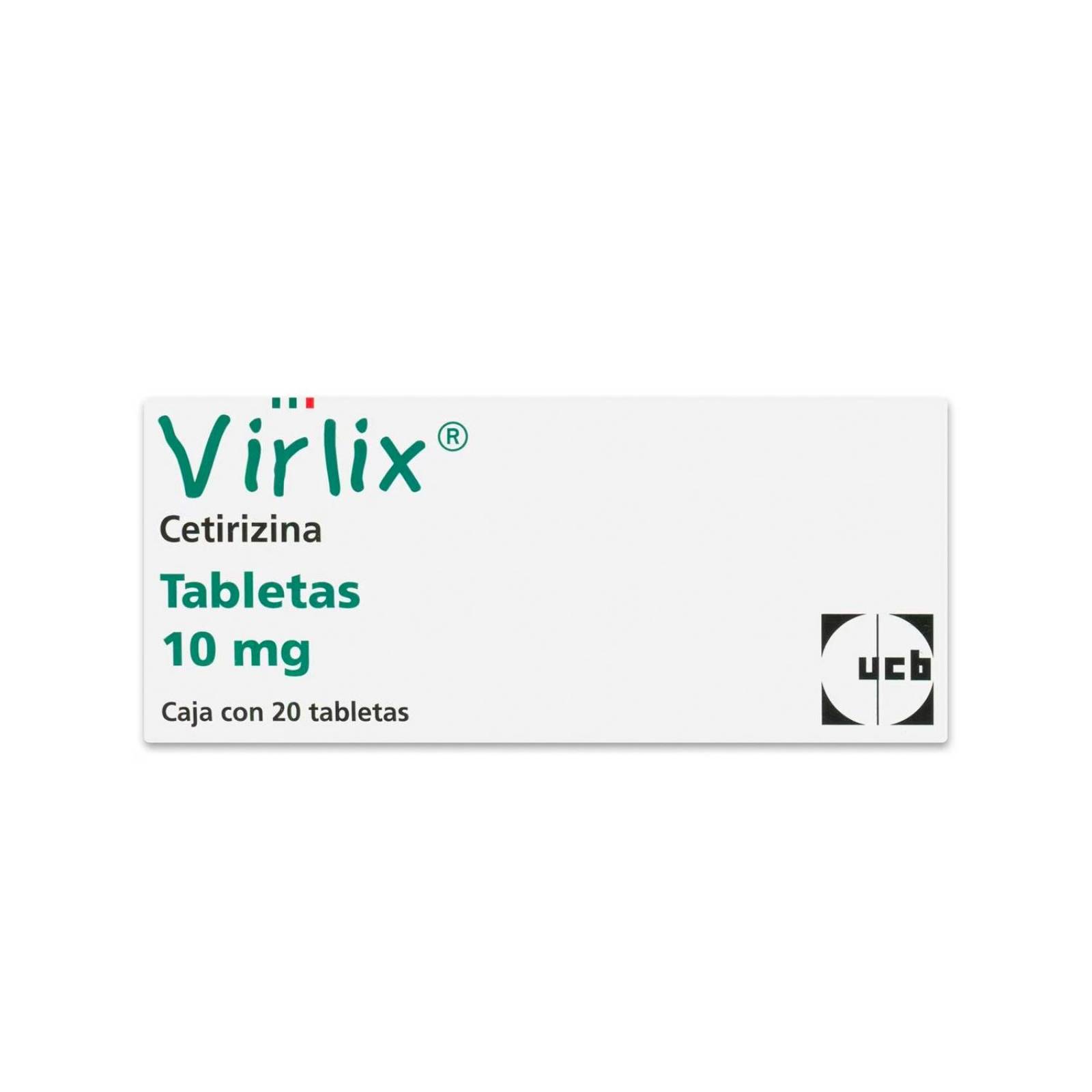 Cetirizina Virlix 10 mg 20 tabletas 