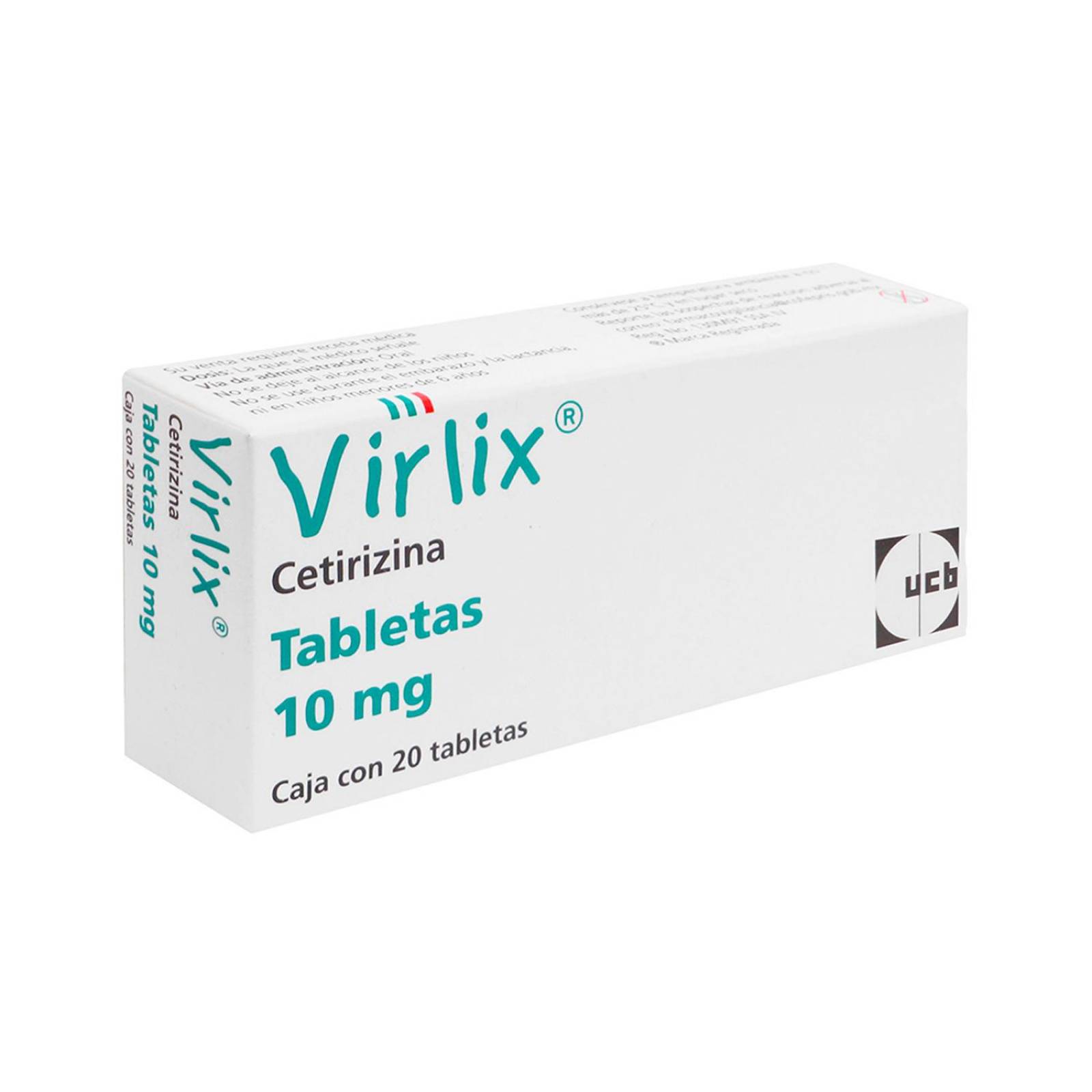 Cetirizina Virlix 10 mg 20 tabletas 