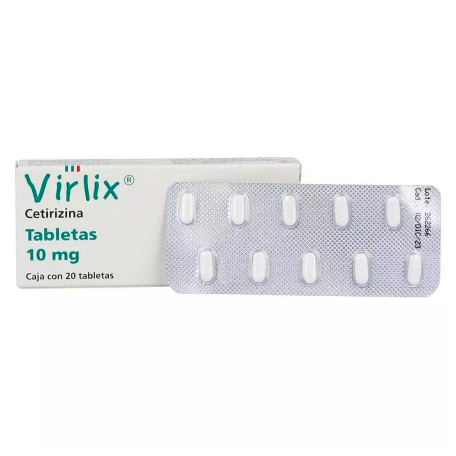 Cetirizina Virlix 10 mg 20 tabletas 