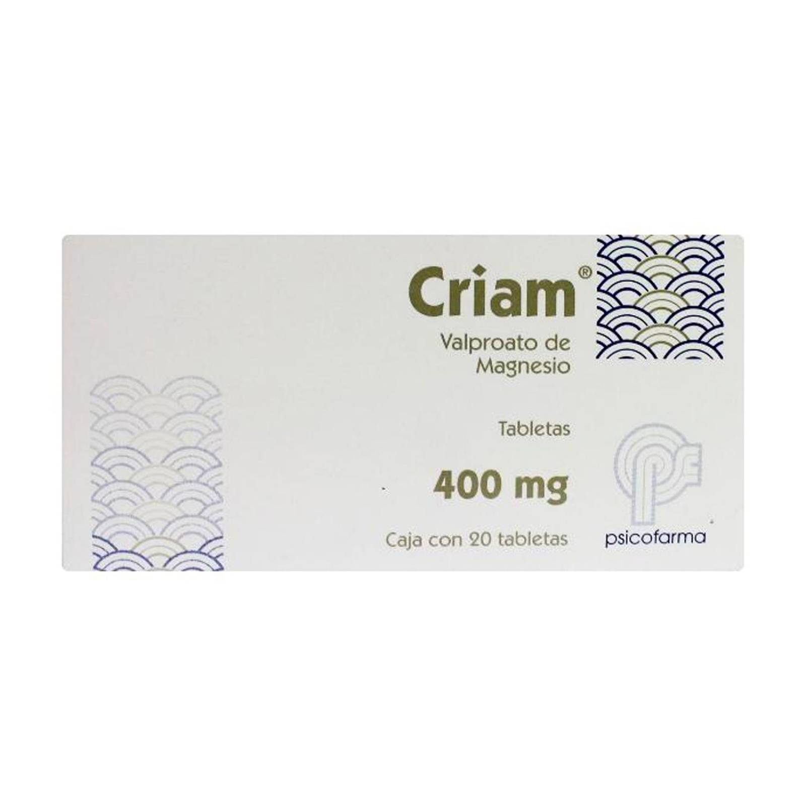 Valproato de Magnesio Criam 400 mg 20 tabletas 