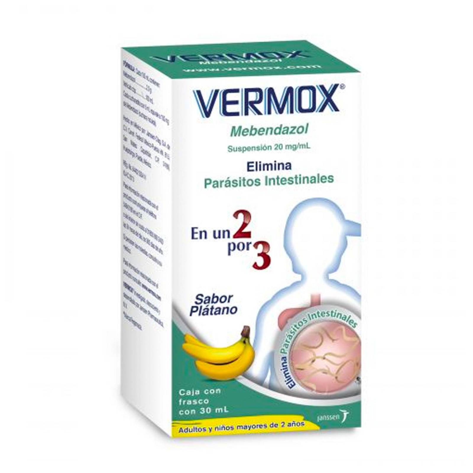 Mebendazol Vermox 20 mg 30 ml 