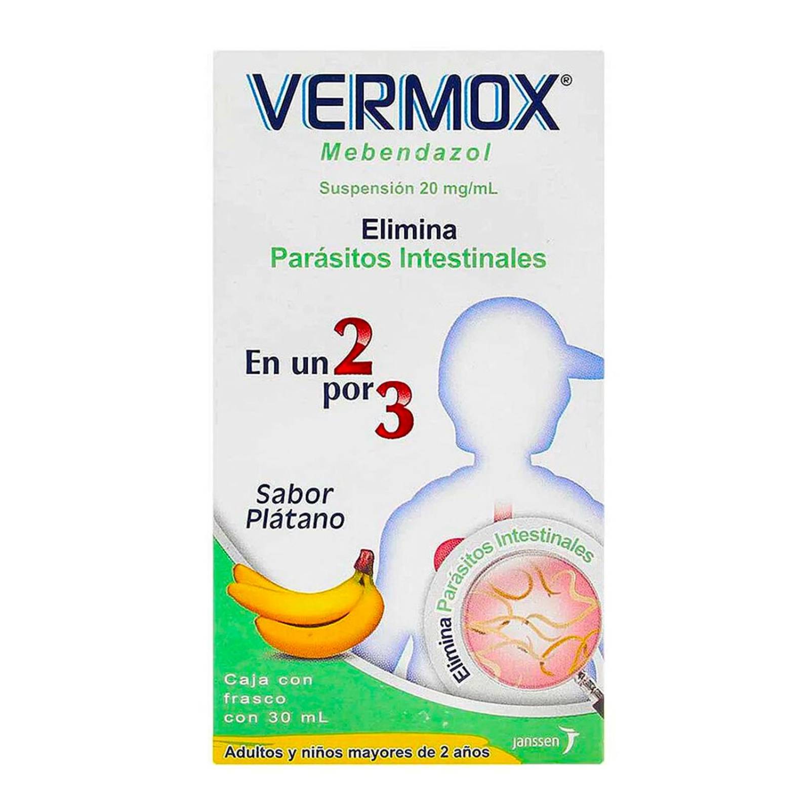 Mebendazol Vermox 20 mg 30 ml 