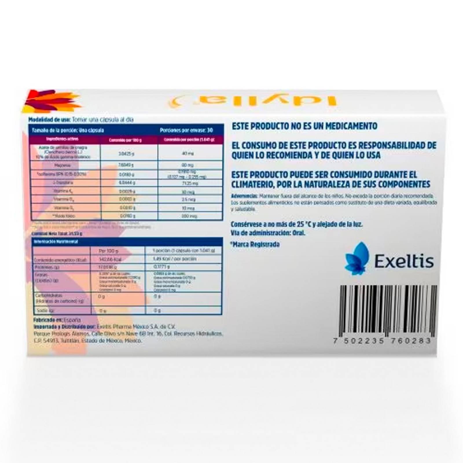 Suplemento Alimenticio Idylla 30 Cápsulas