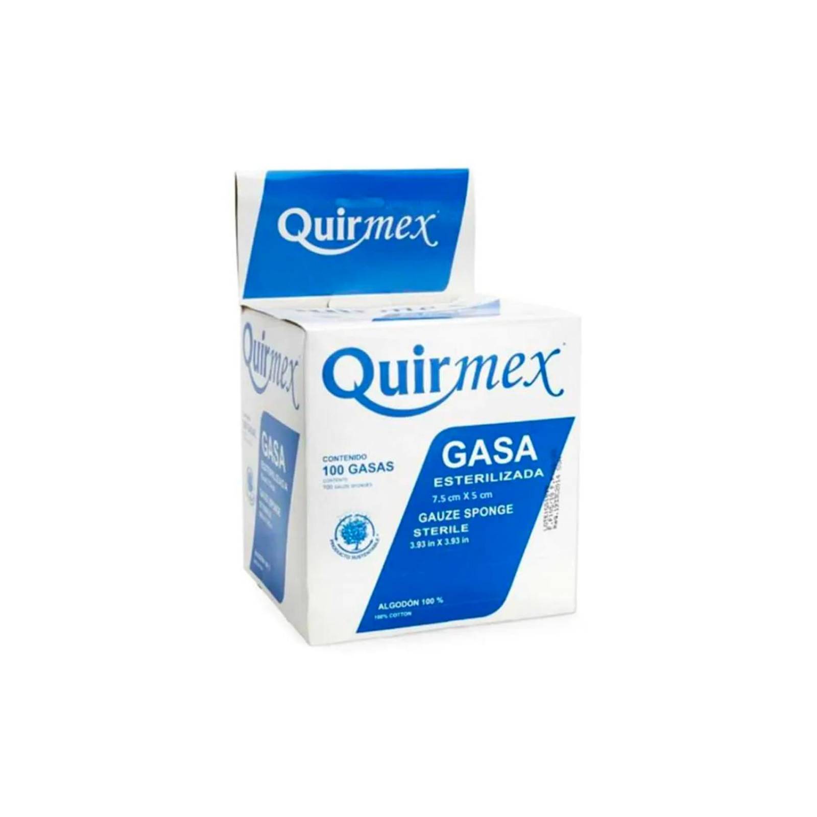 Gasa Quirmex Esterilizada 100 piezas de 7.5x5 cm 