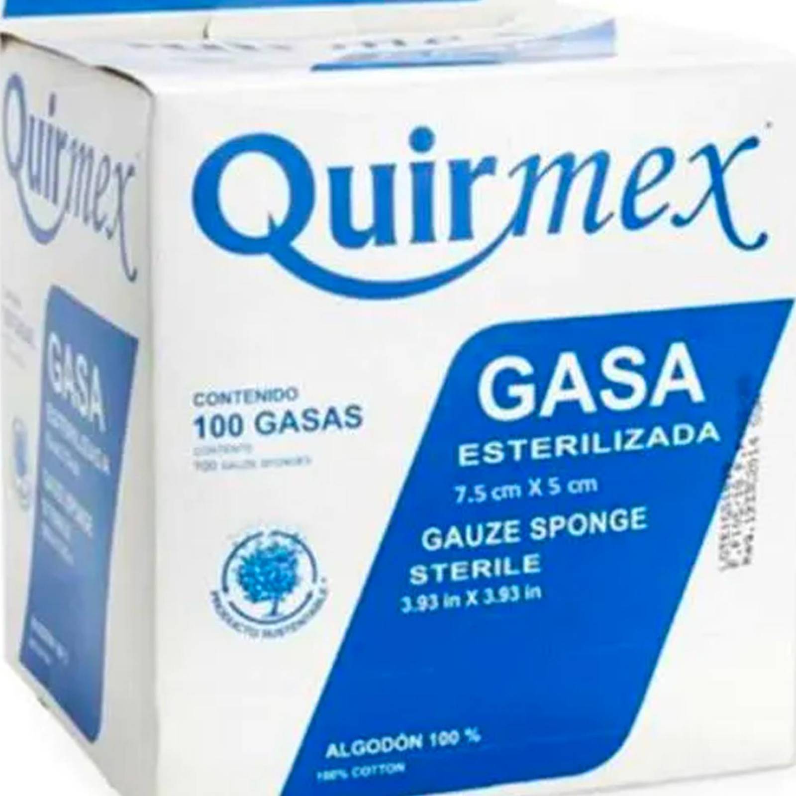 Gasa Quirmex Esterilizada 100 piezas de 7.5x5 cm 