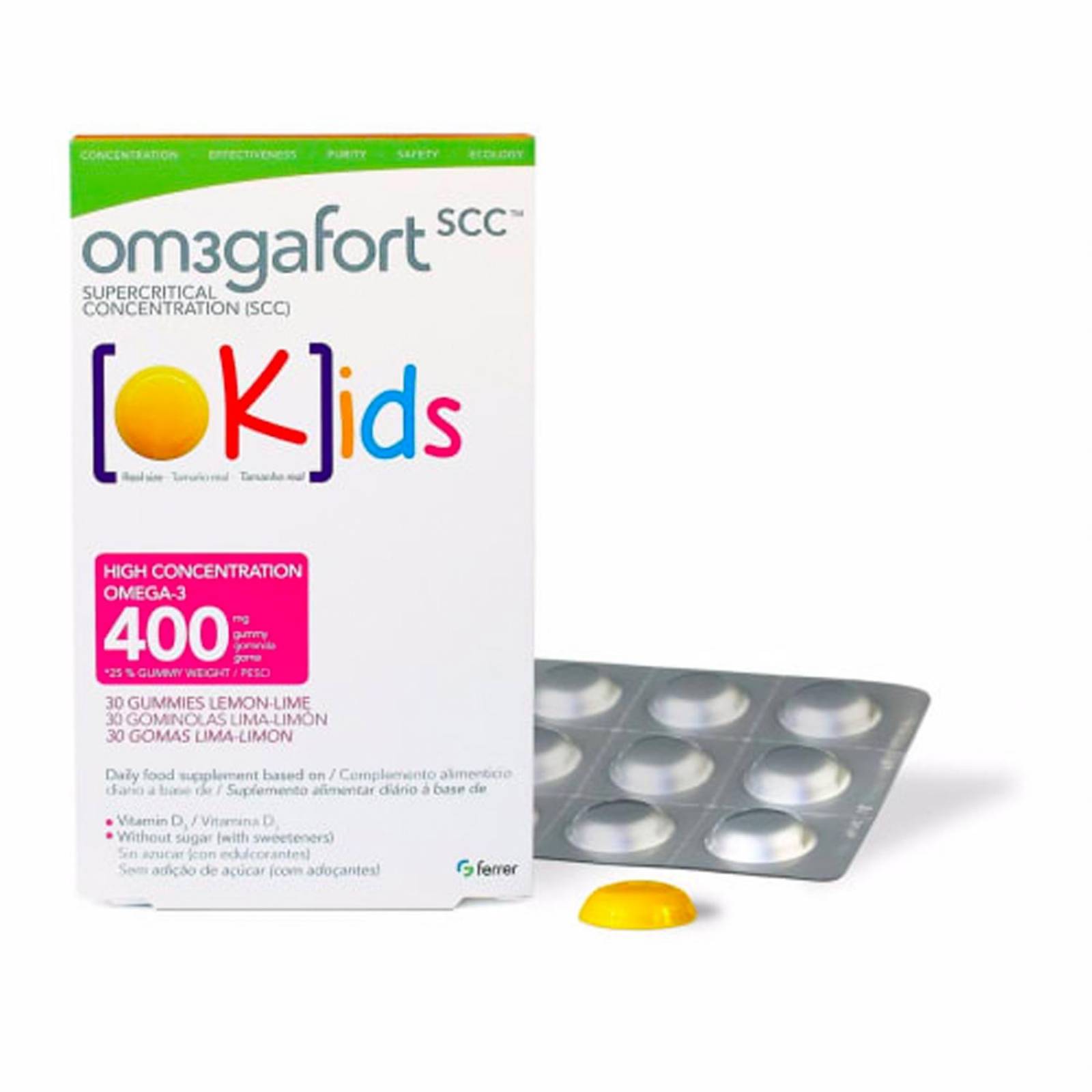 Suplemento Alimenticio OKids Lima Limón 30 piezas de 400 mg 