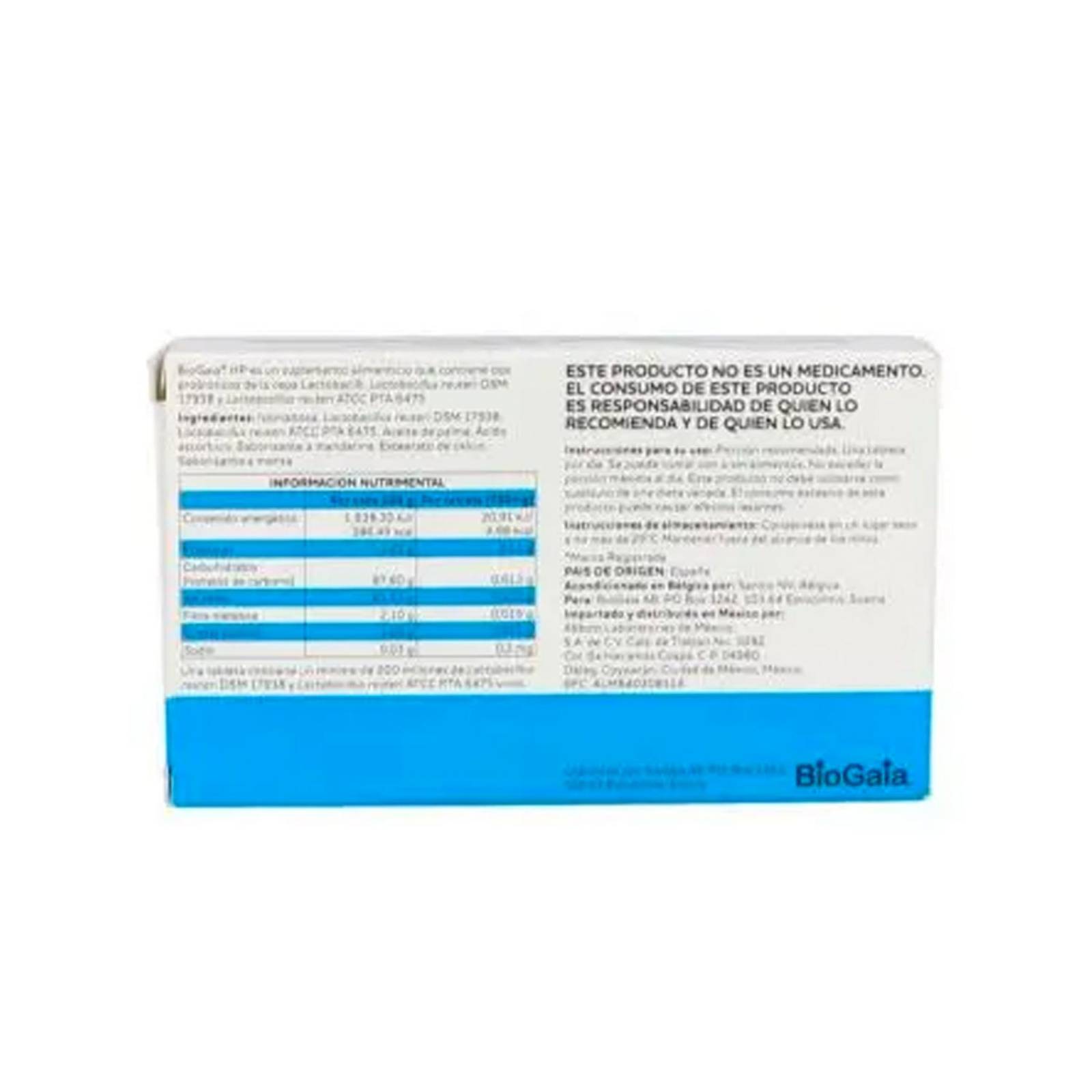 Suplemento Alimenticio BioGaia HP 700 mg 20 Tabletas 