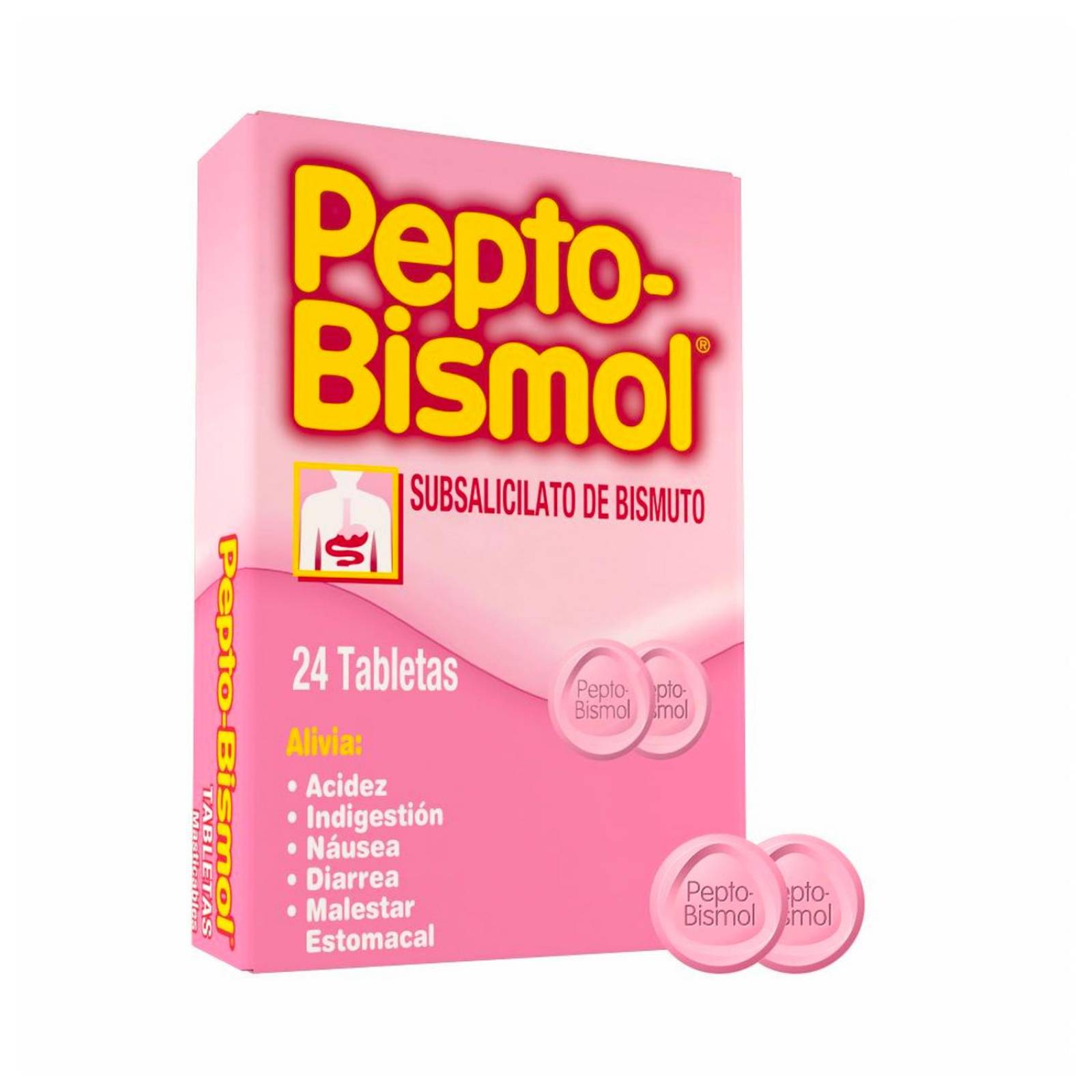 Antiácido Pepto-Bismol 24 tabletas masticables 