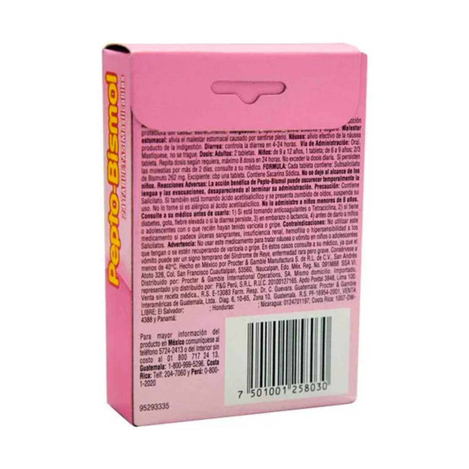 Antiácido Pepto-Bismol 24 tabletas masticables 