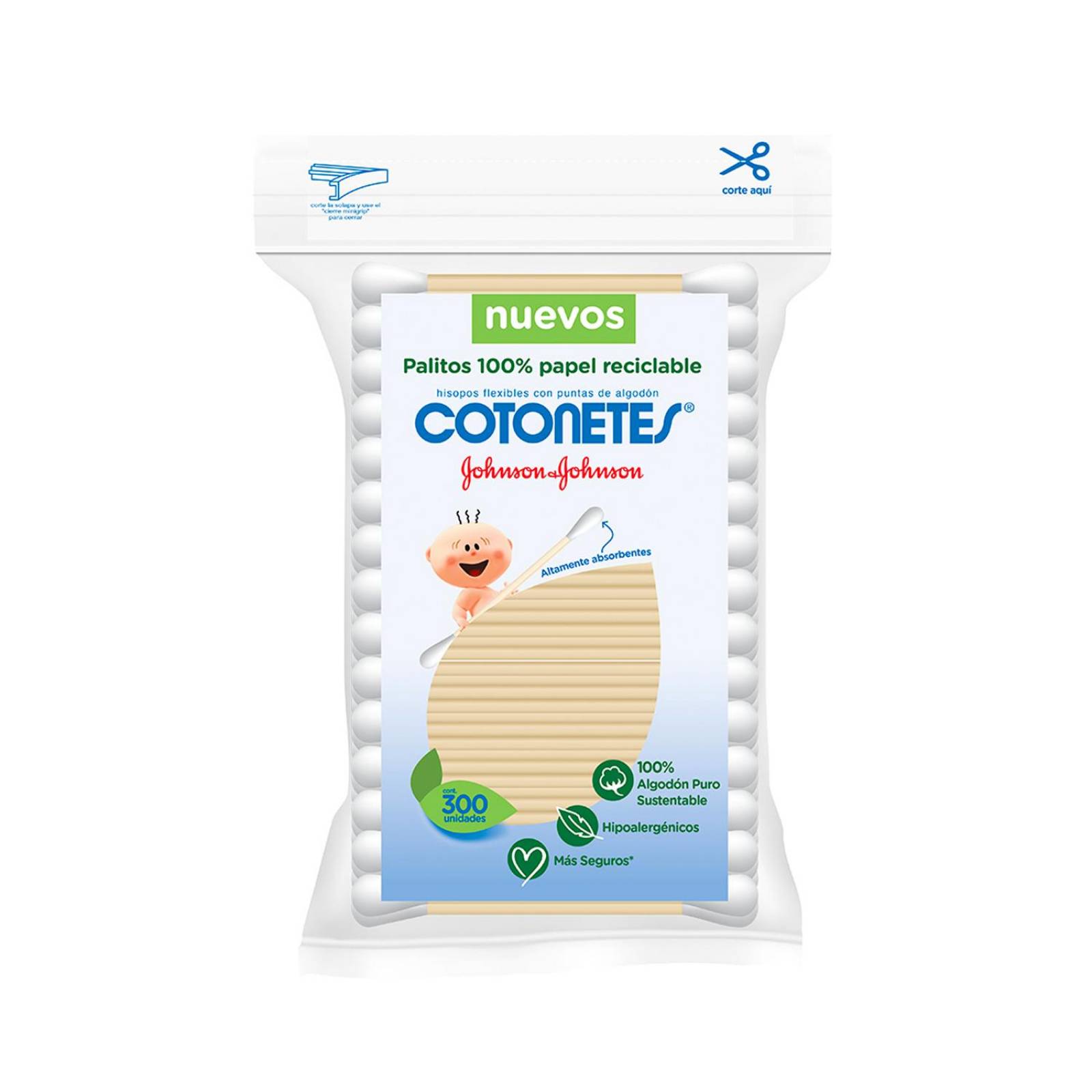 Cotonetes Johnson & Johnson Baby 300 piezas 