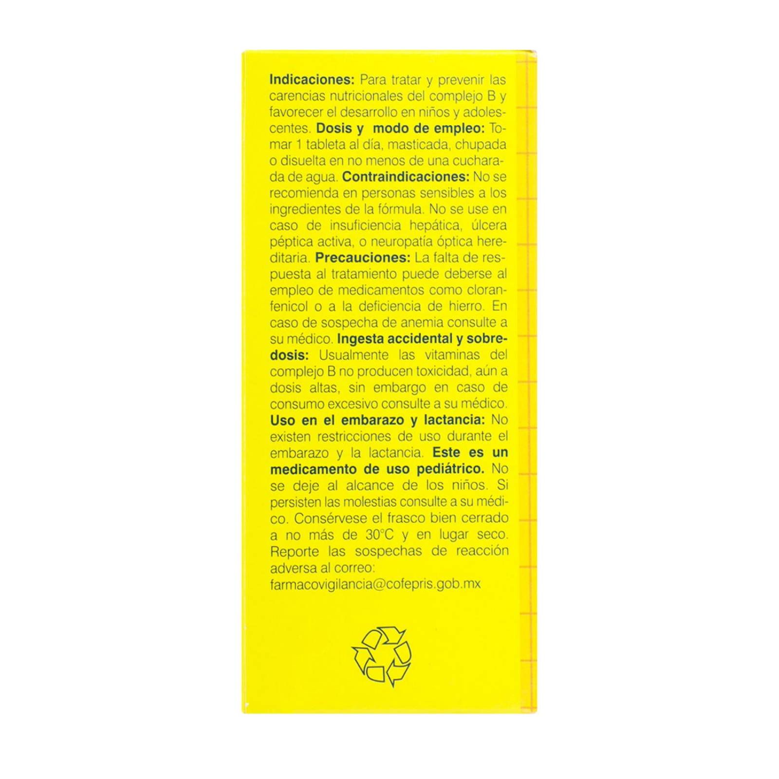 Suplemento Alimenticio Bedoyecta Pediátrica 30 Tabletas 